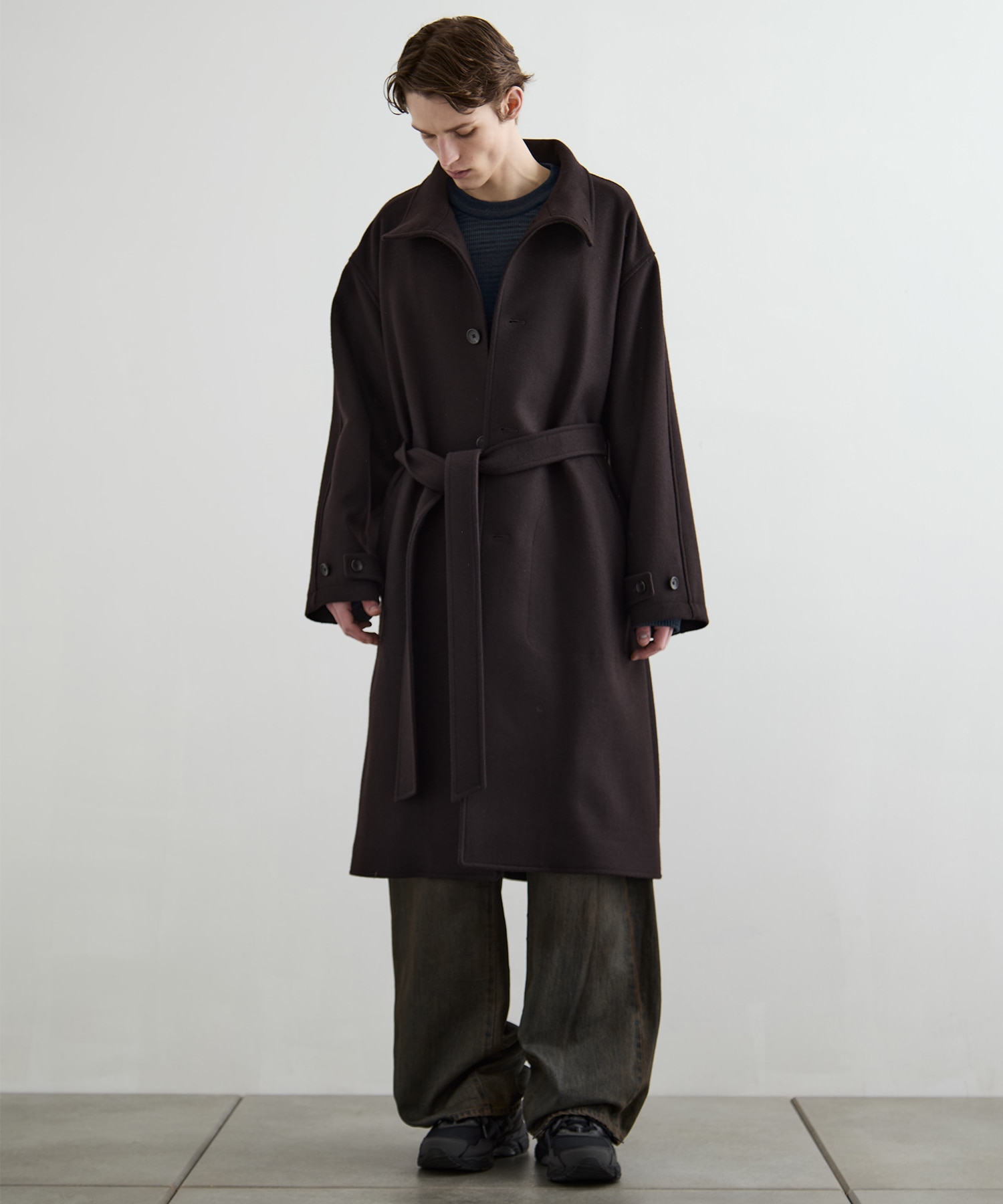 Super140sメルトンスタンドコート