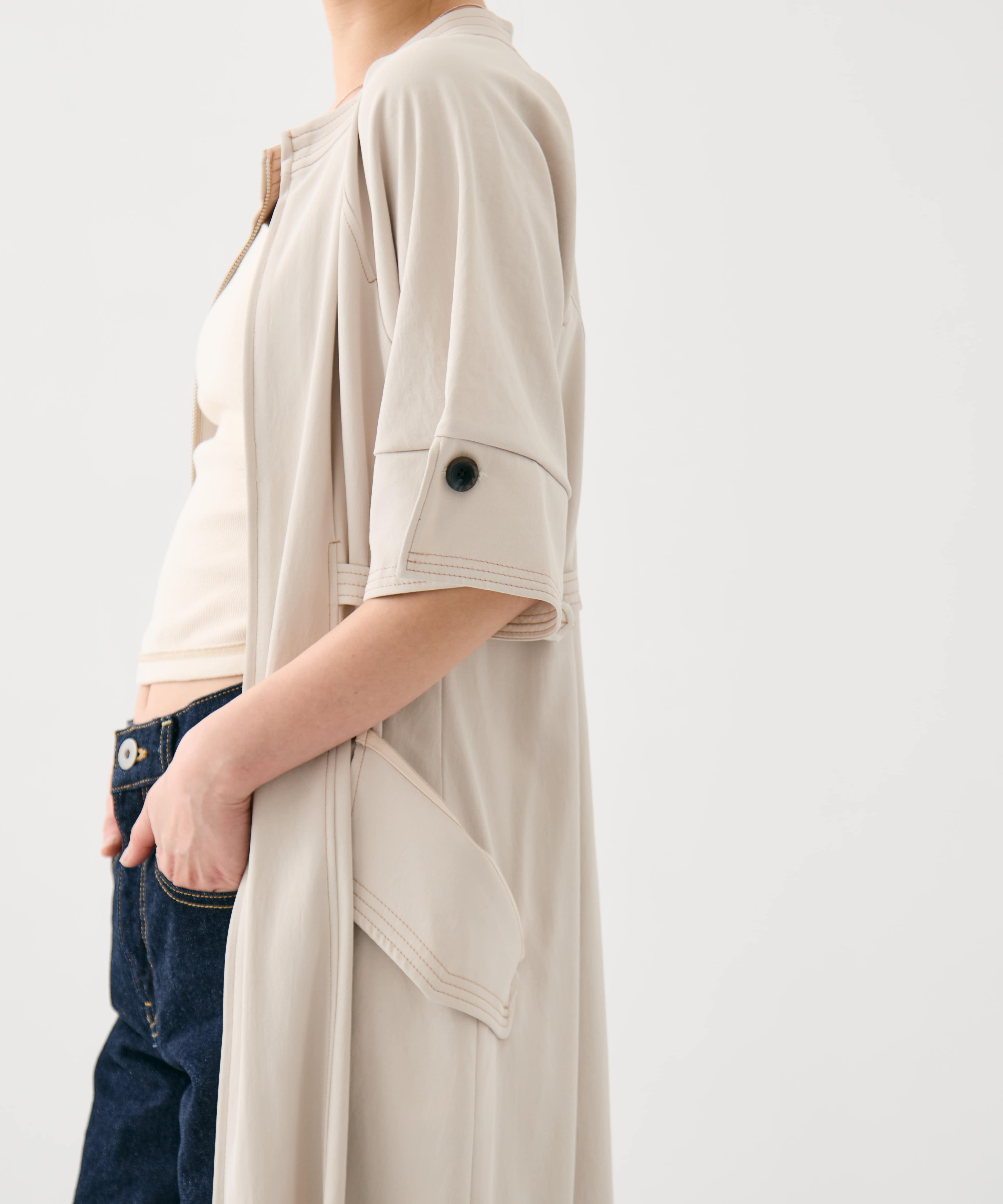 スタンドオープンシャツワンピース