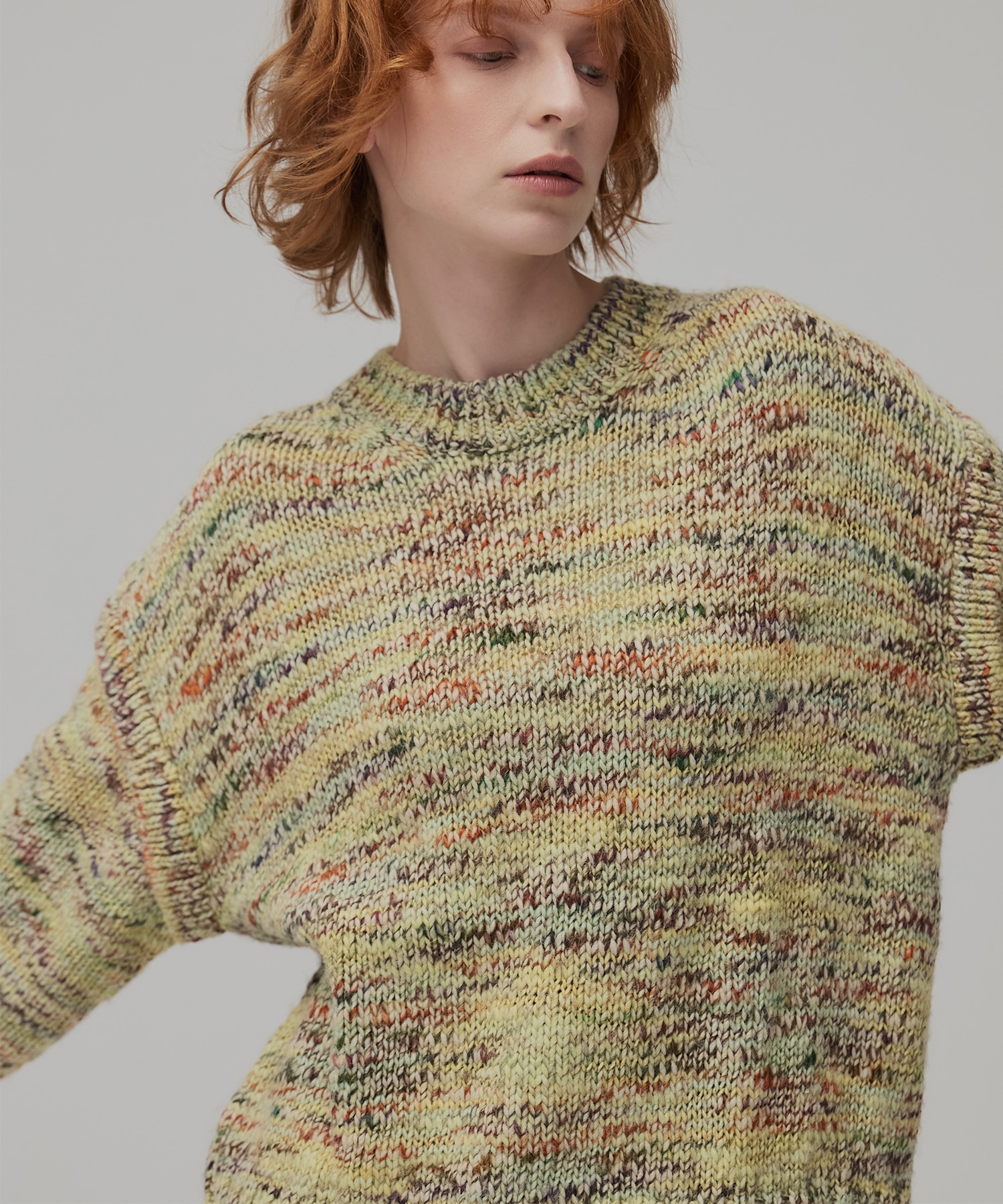 ロービングミックスカラーニット