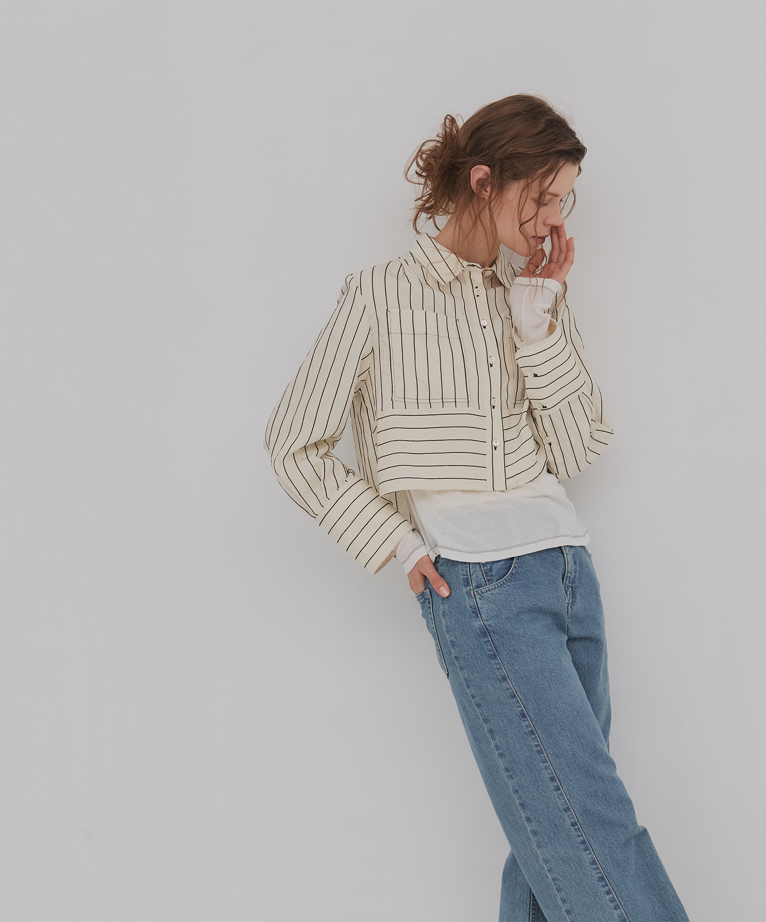 ダブルポケットレーヨンショートシャツ