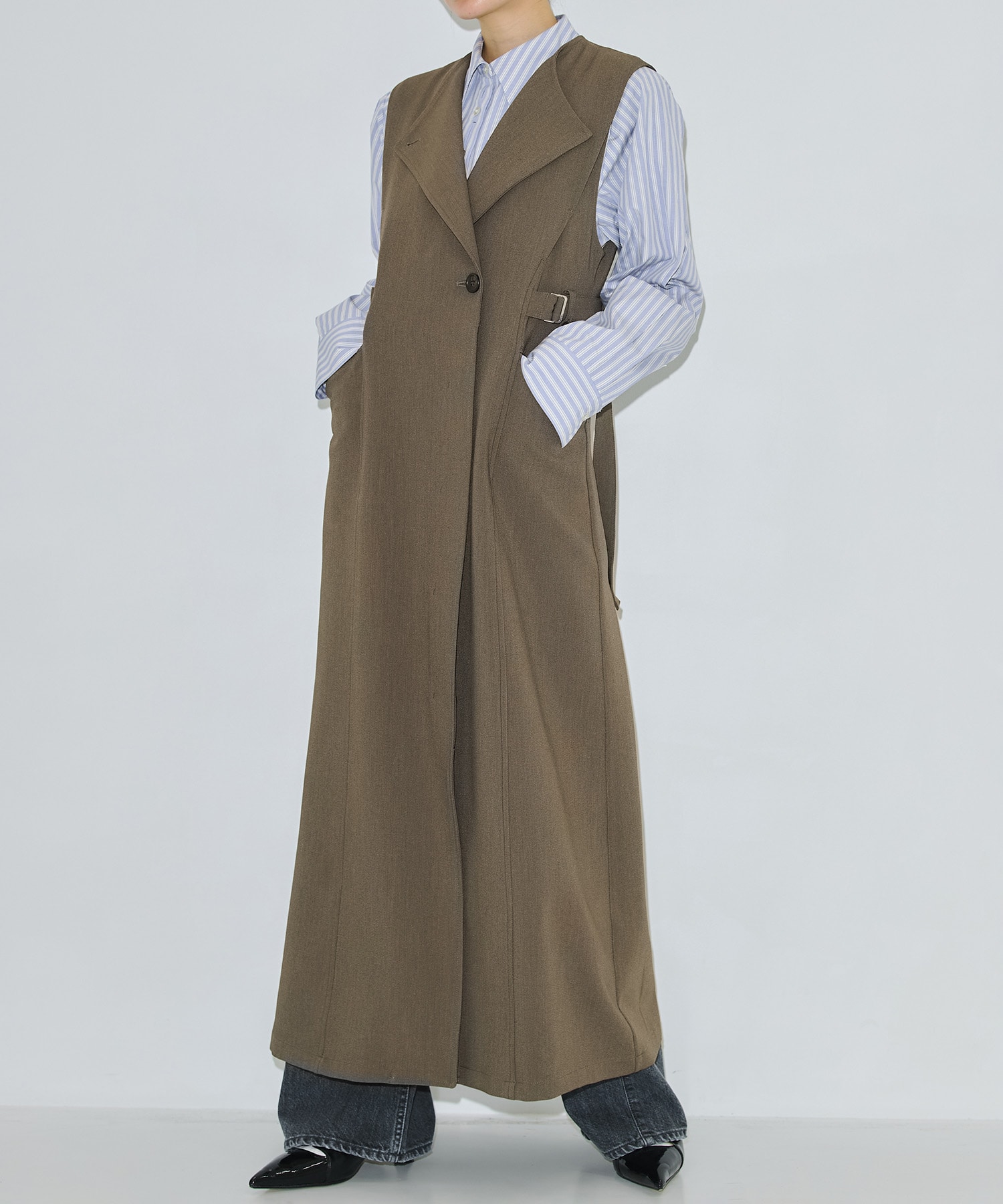 〈残りわずか〉ベルテッドジレワンピ