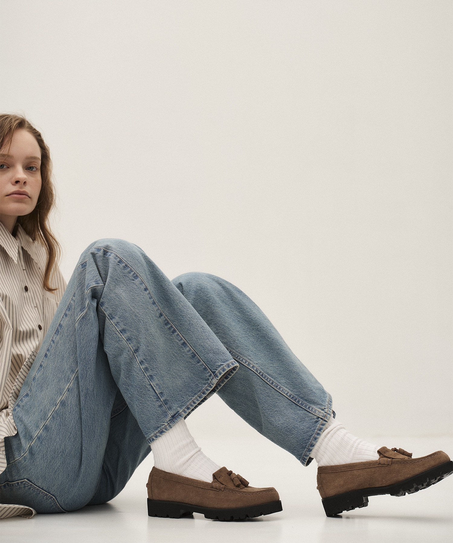 ×HARUTAタッセルローファー