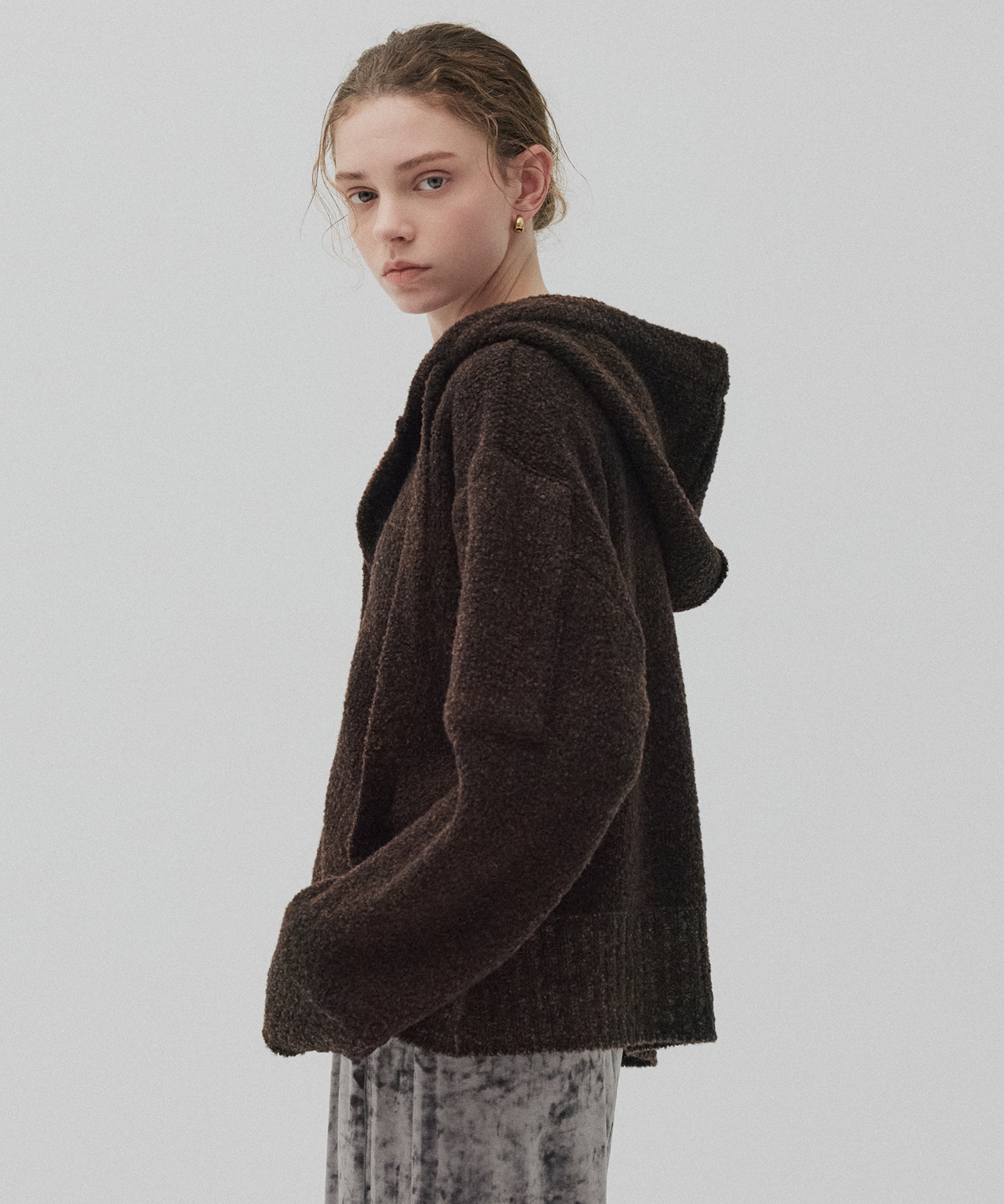 ルーズニットフーディ