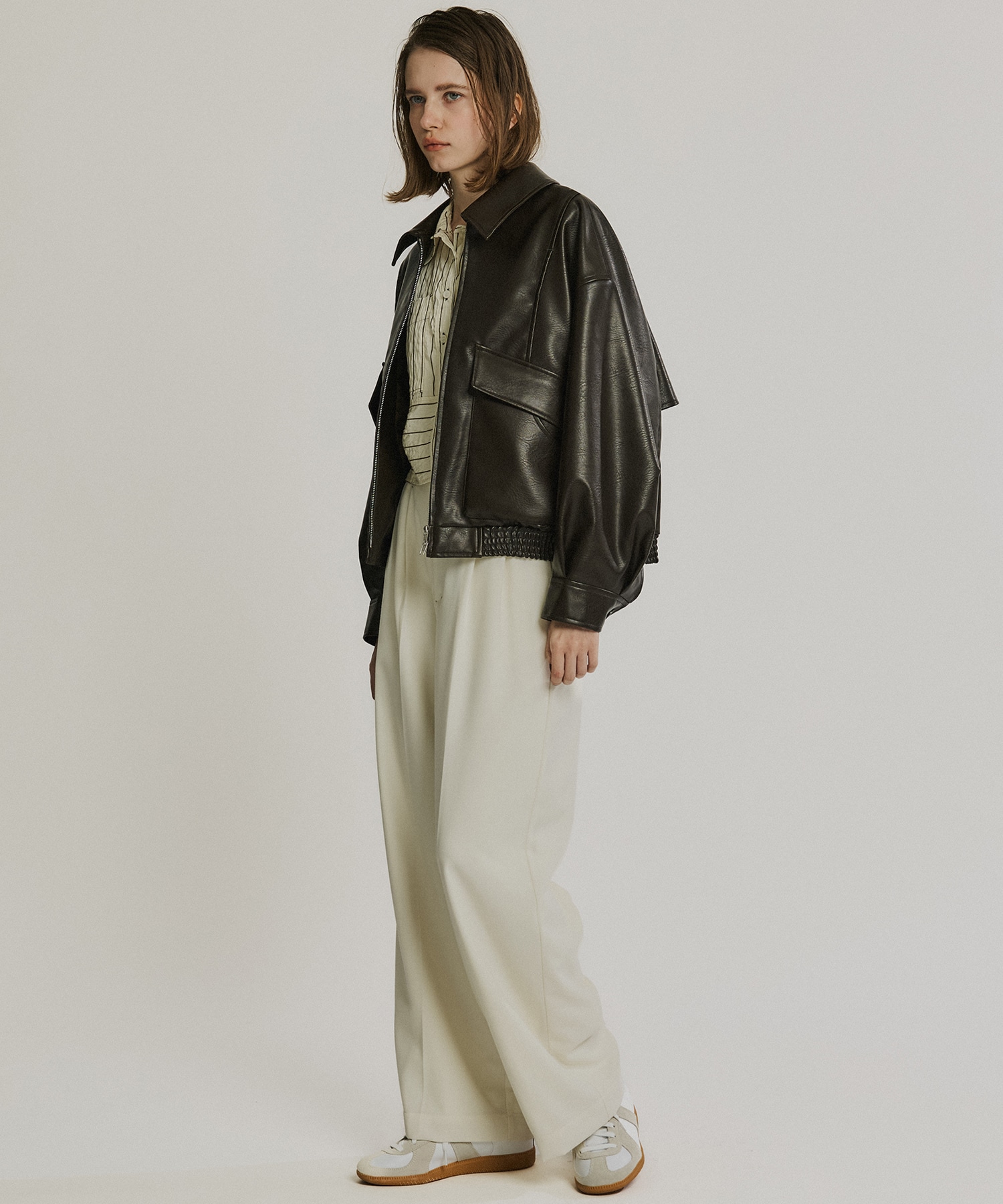 〈残りわずか〉フローヨークレザーブルゾン