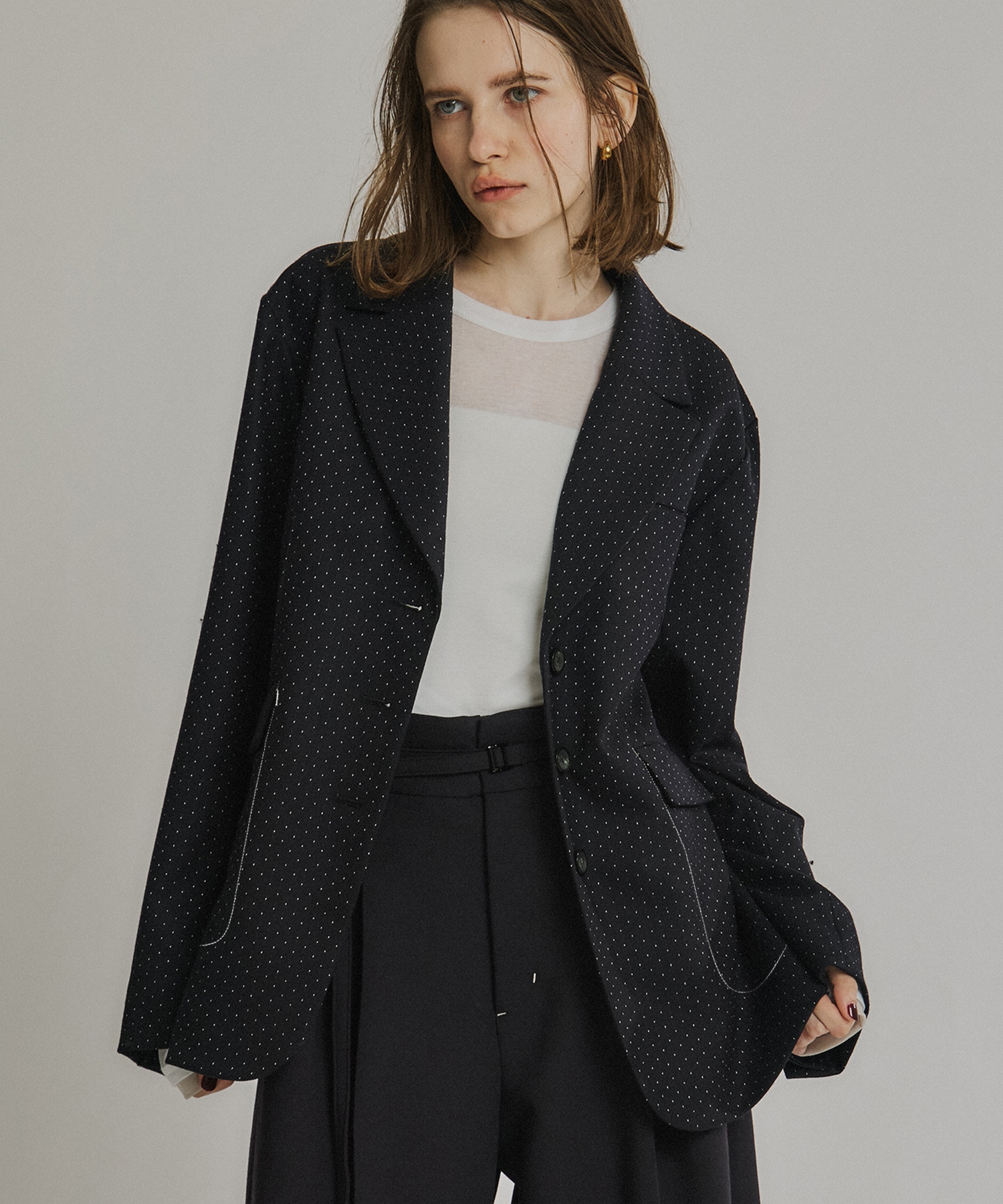 ダブルクロスノッチドラペルジャケット