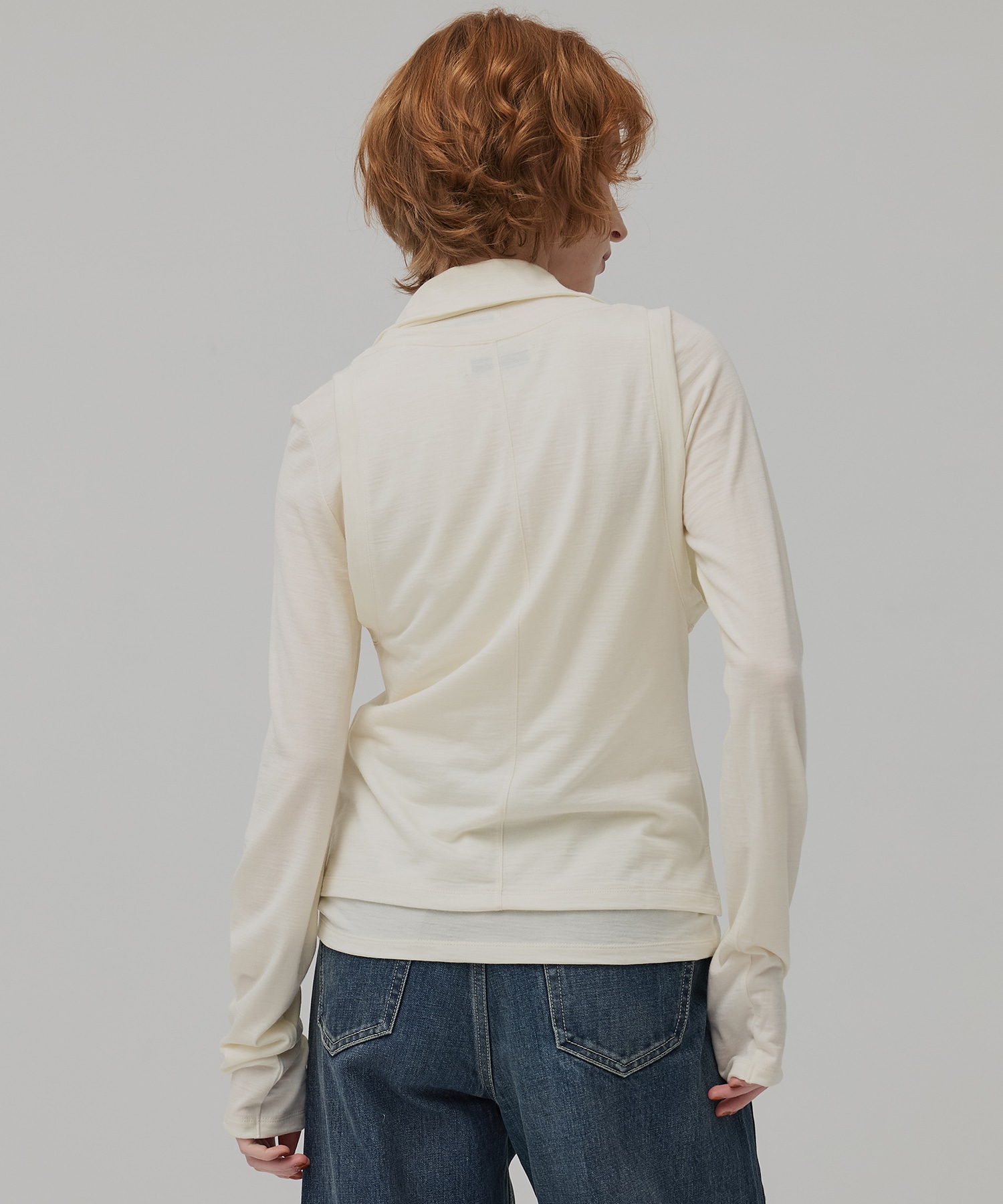 Super100 ヘンリーネックトップス