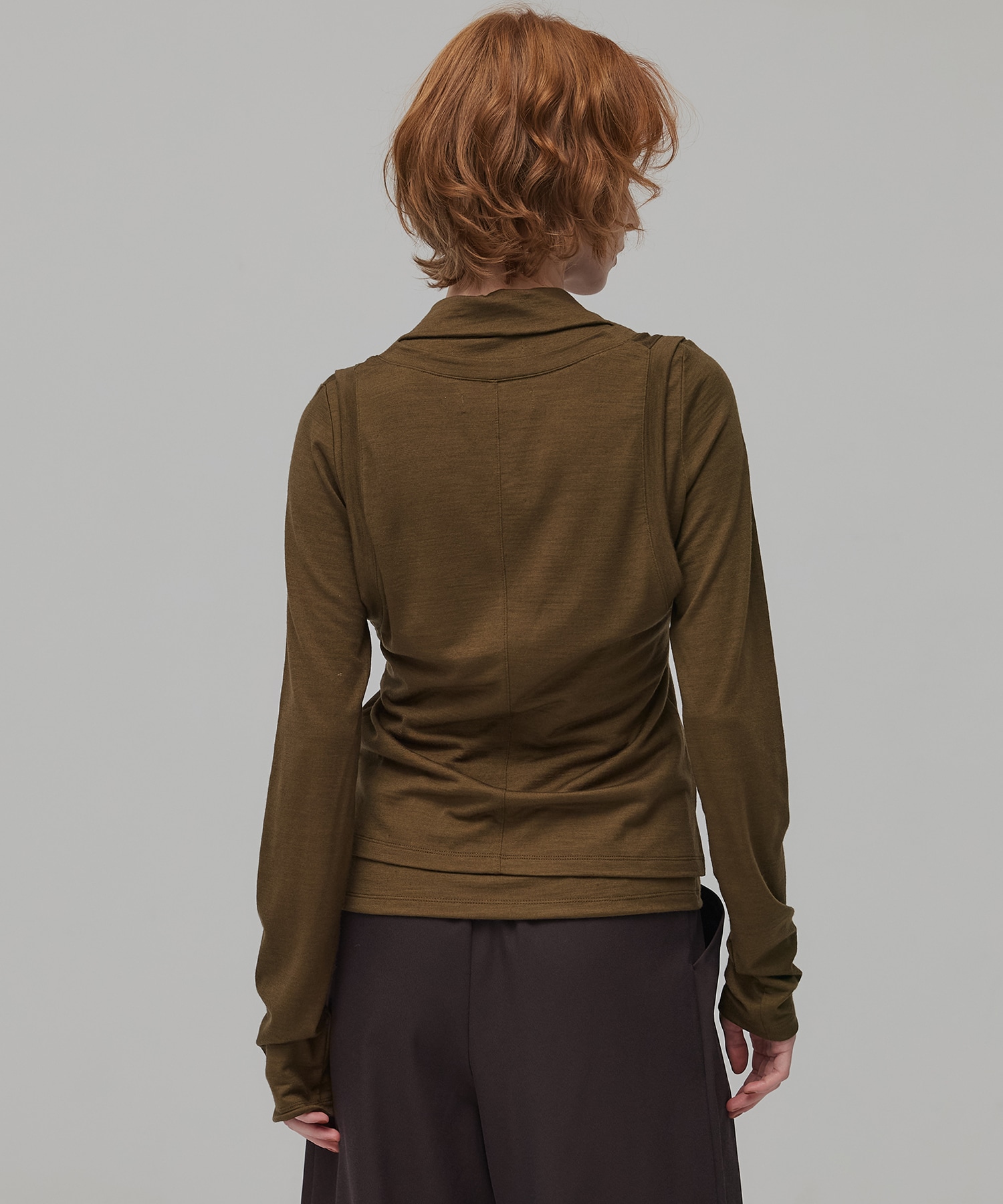 Super100 ヘンリーネックトップス