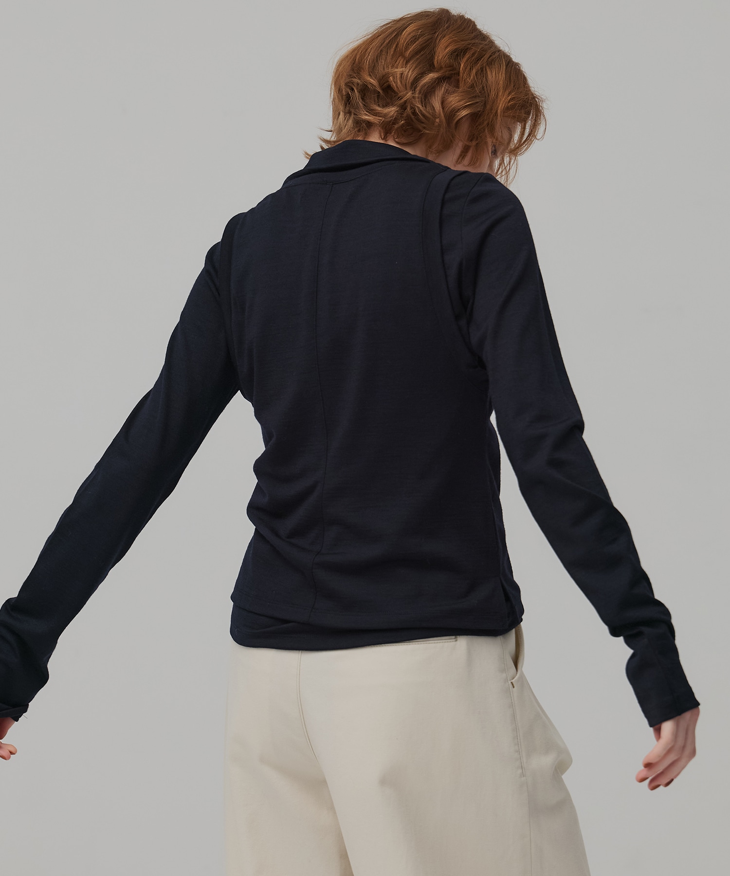 Super100 ヘンリーネックトップス