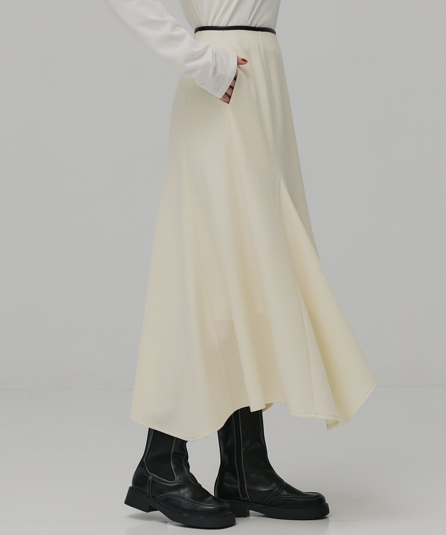 ウールジャージフレアスカート