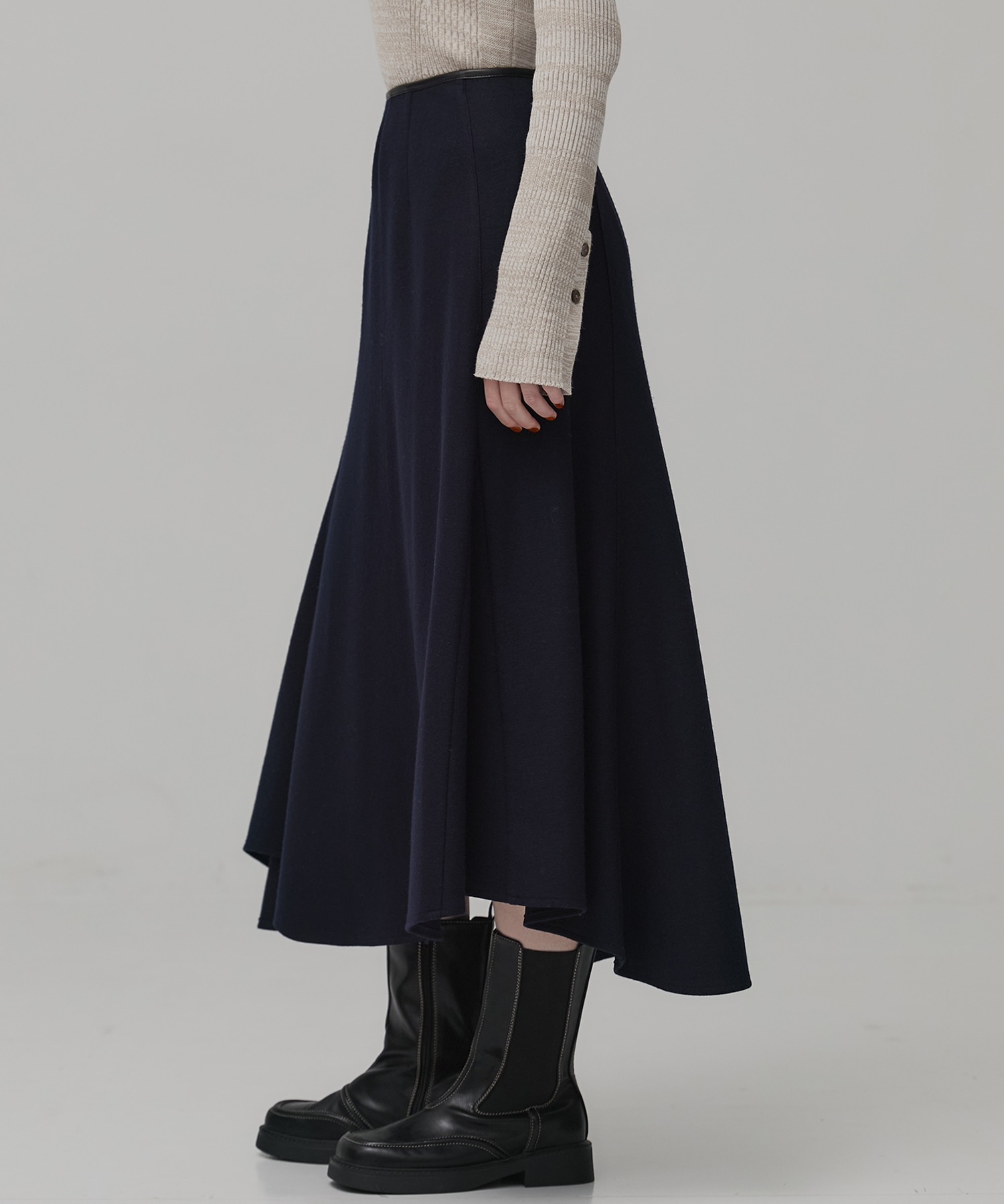 ウールジャージフレアスカート