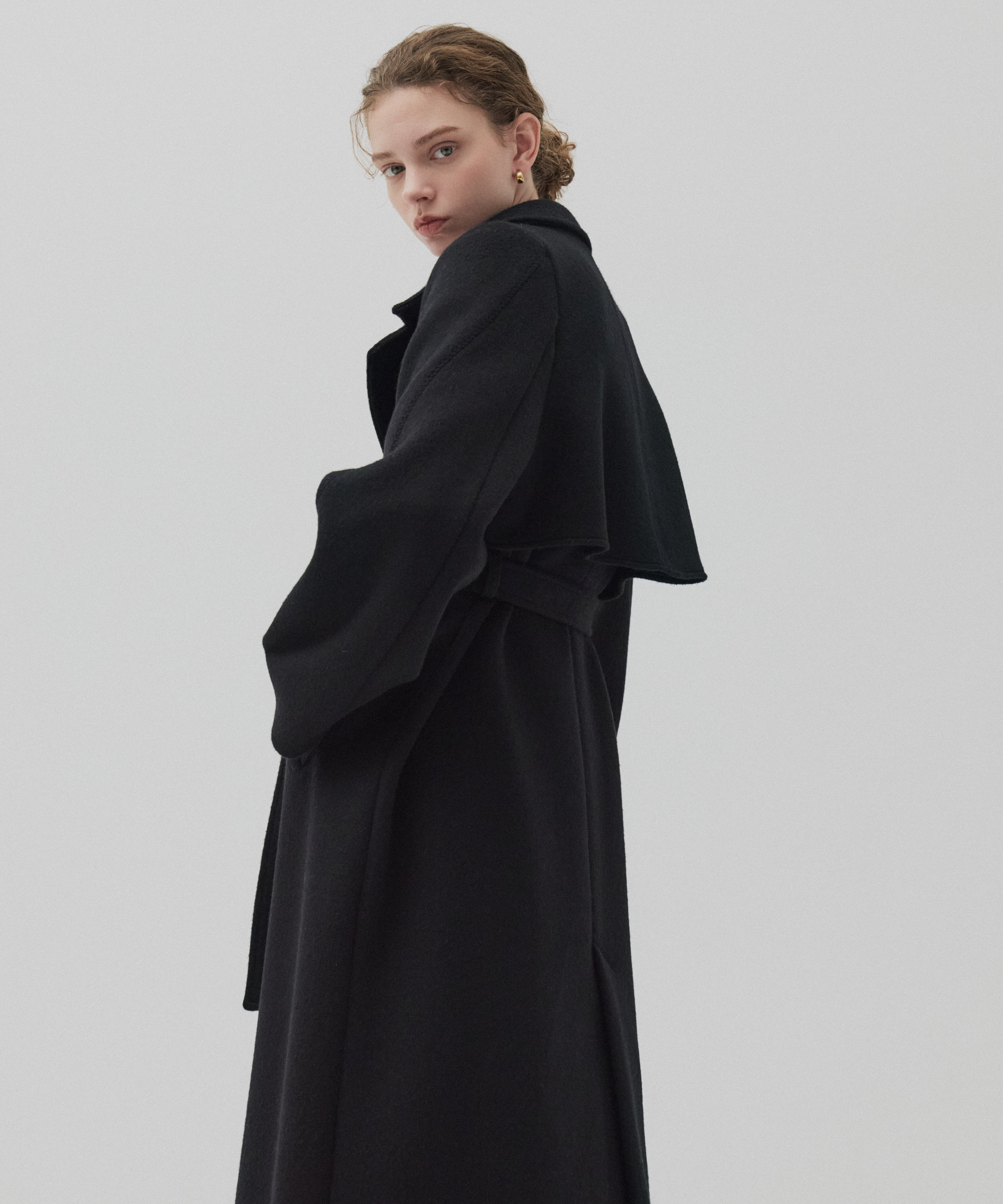 SUPER140アシメオーバーヨークコート