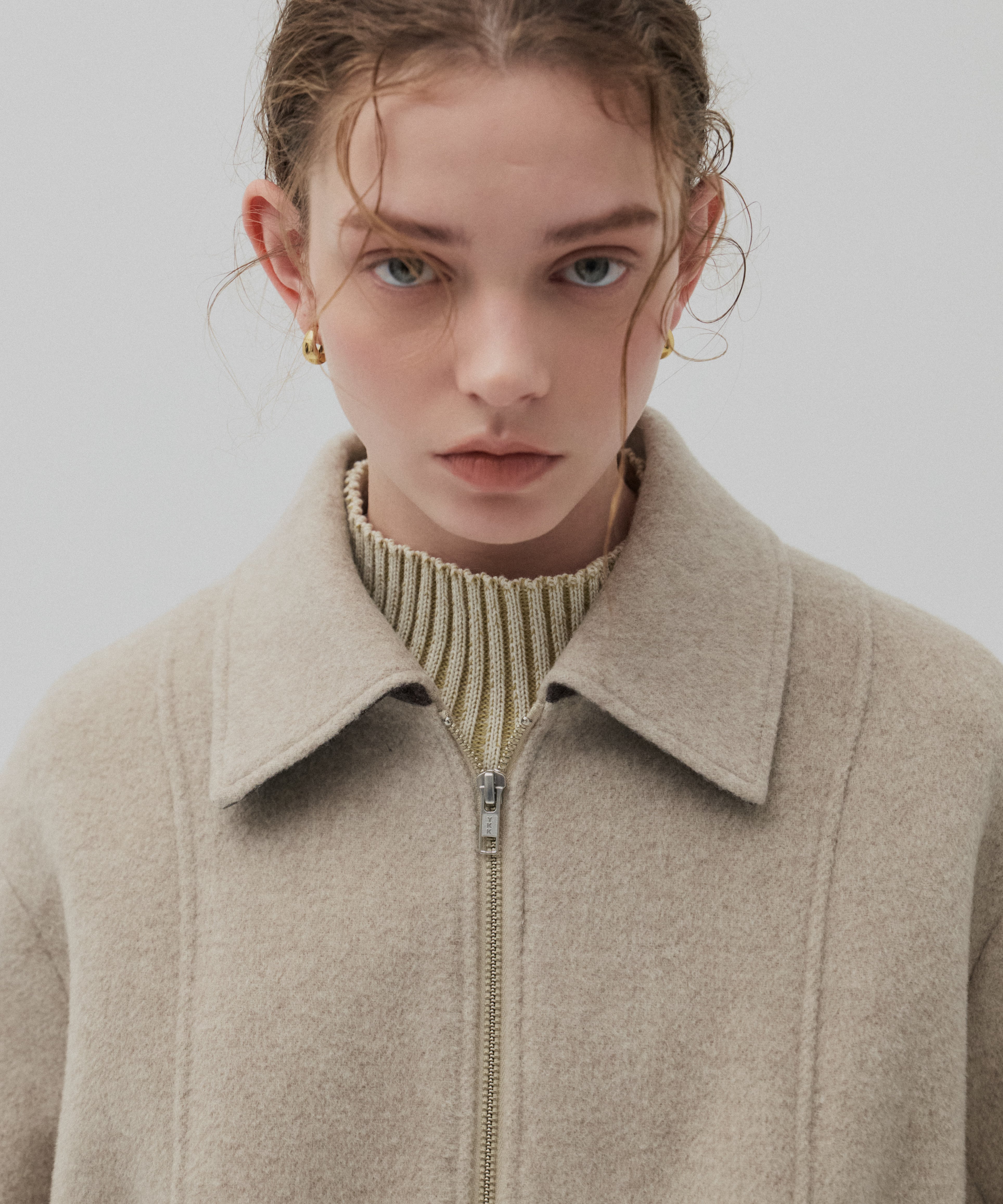 【再入荷】ウールジップタックショートコート