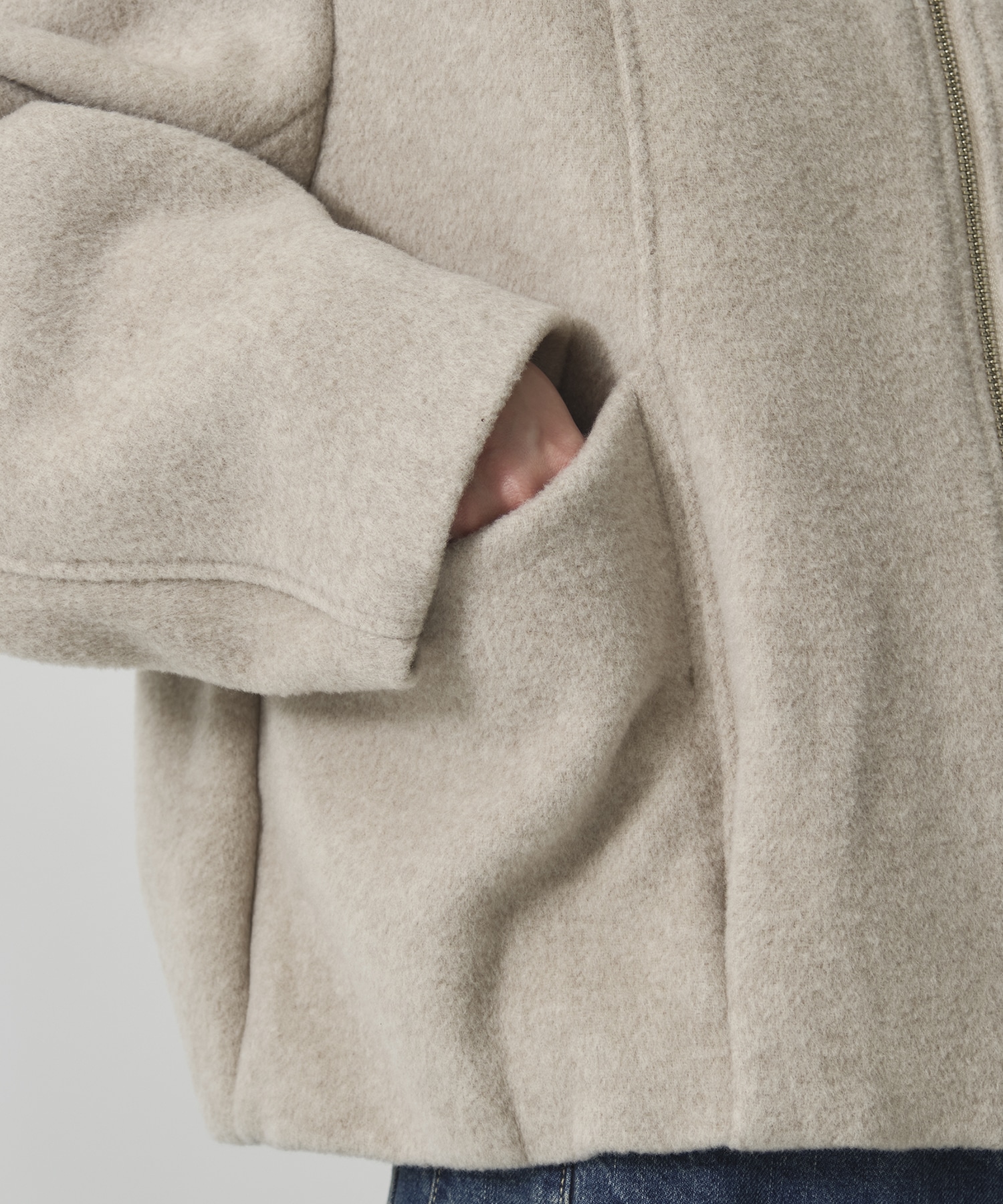 ウールジップタックショートコート