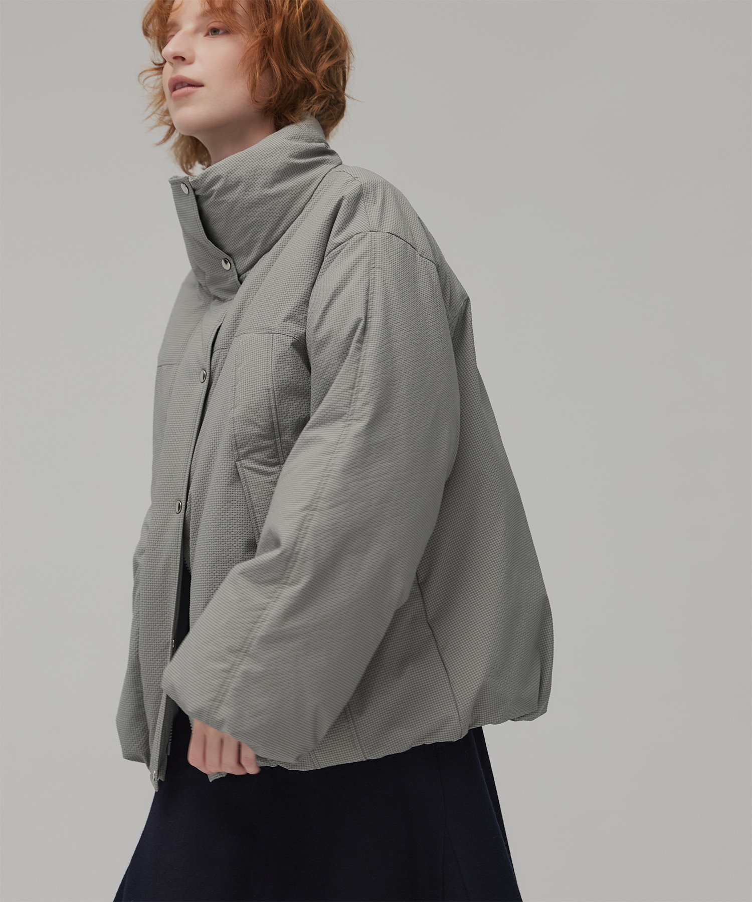 チェックモンスターダウンコート