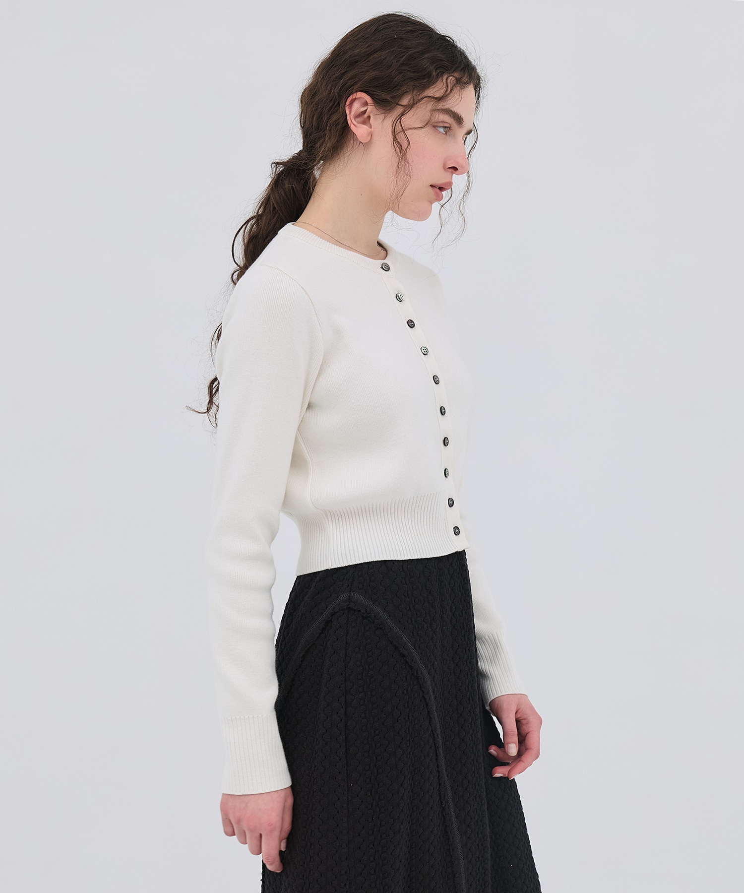 コットンシルククルーカーデ