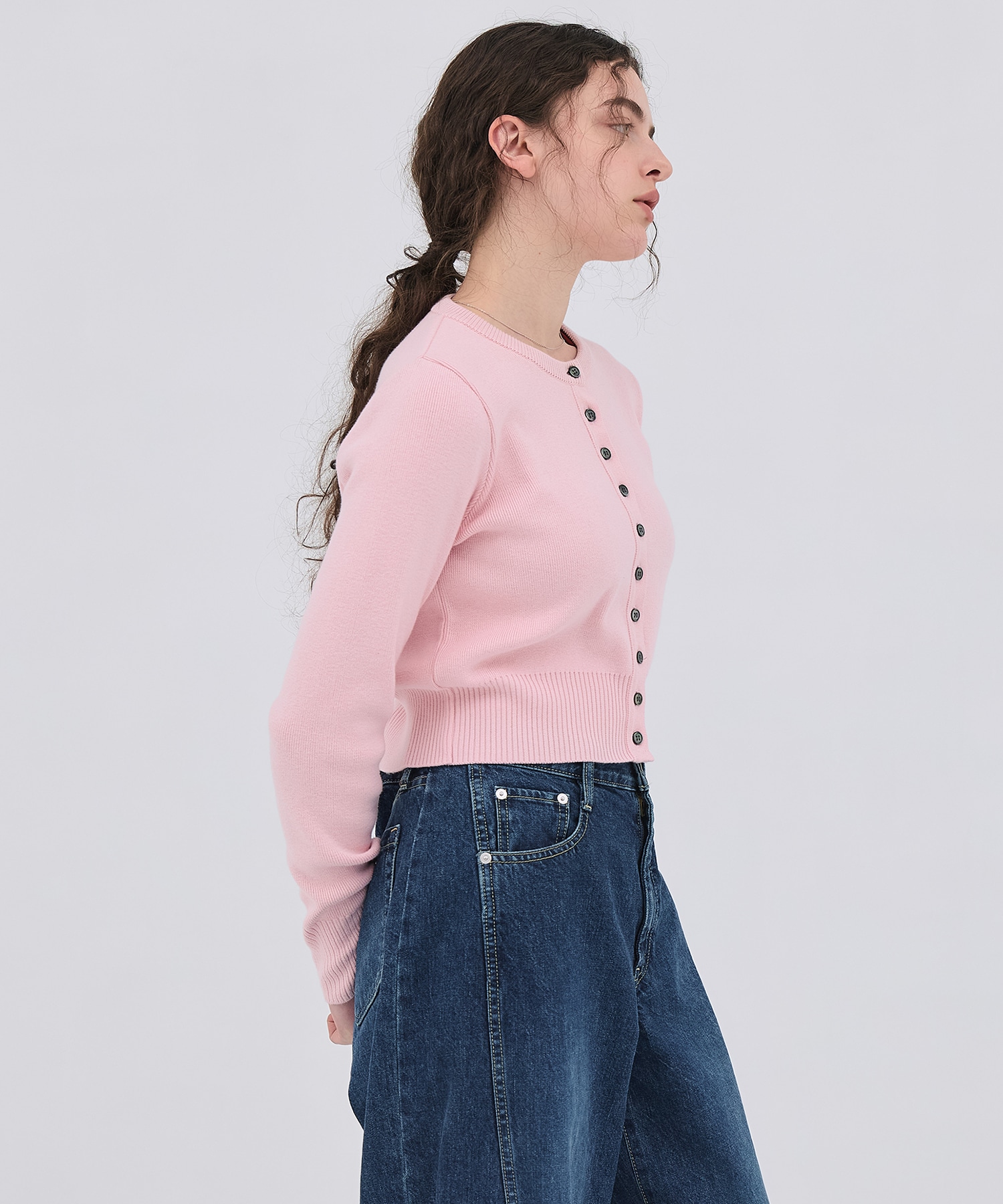 コットンシルククルーカーデ