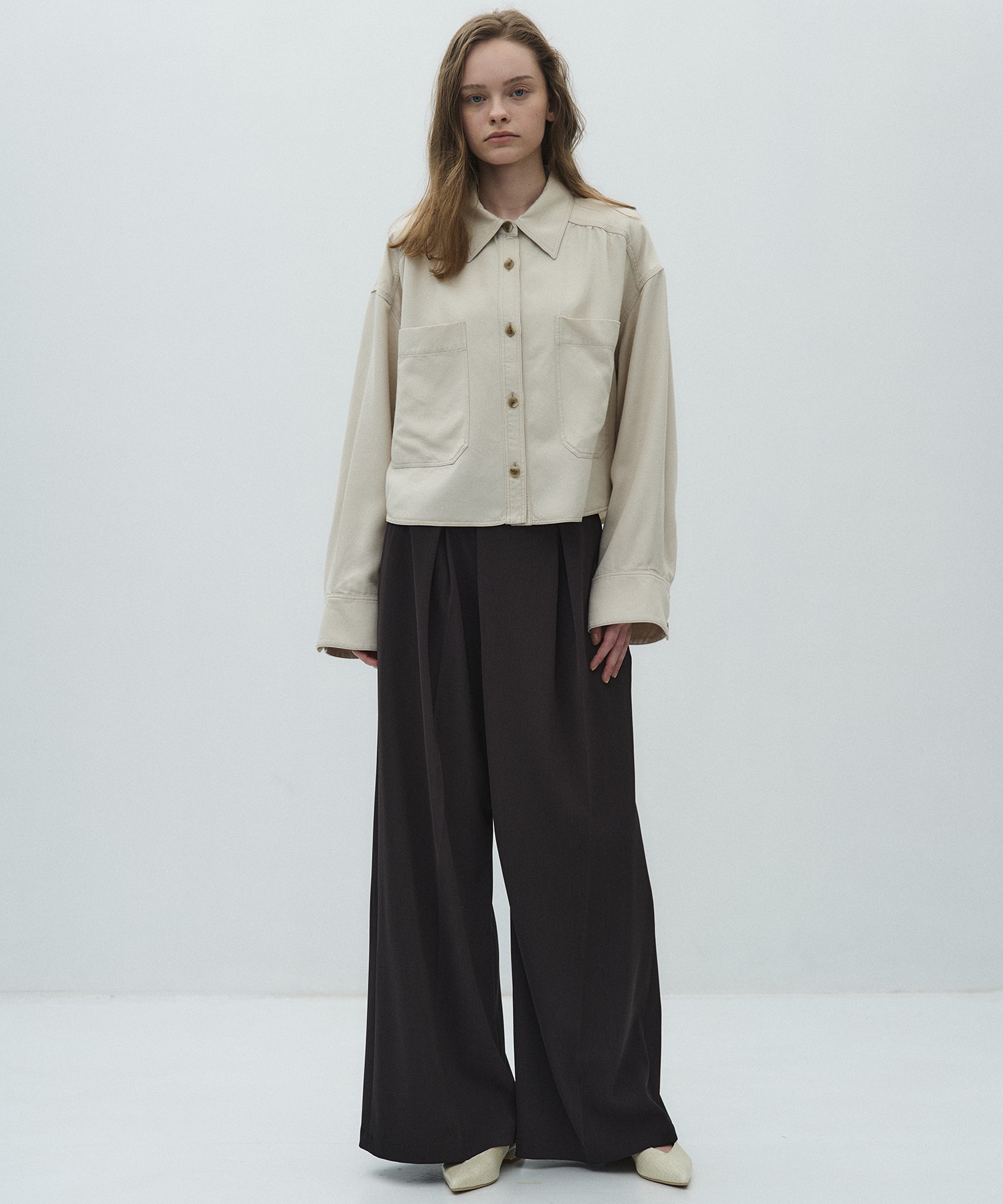 シルキーツイルアシメタックパンツ