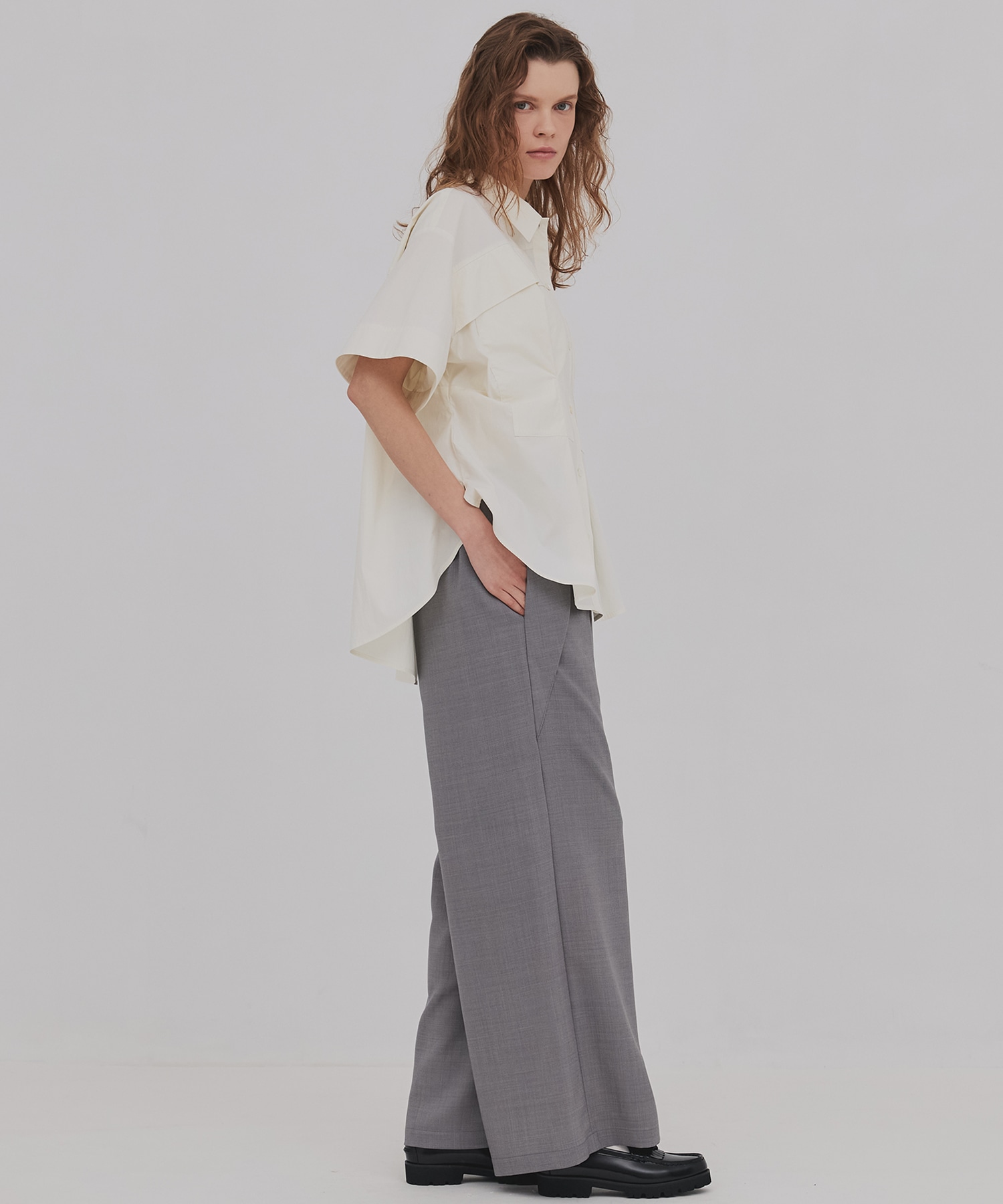 ウールジョーゼットパンツ