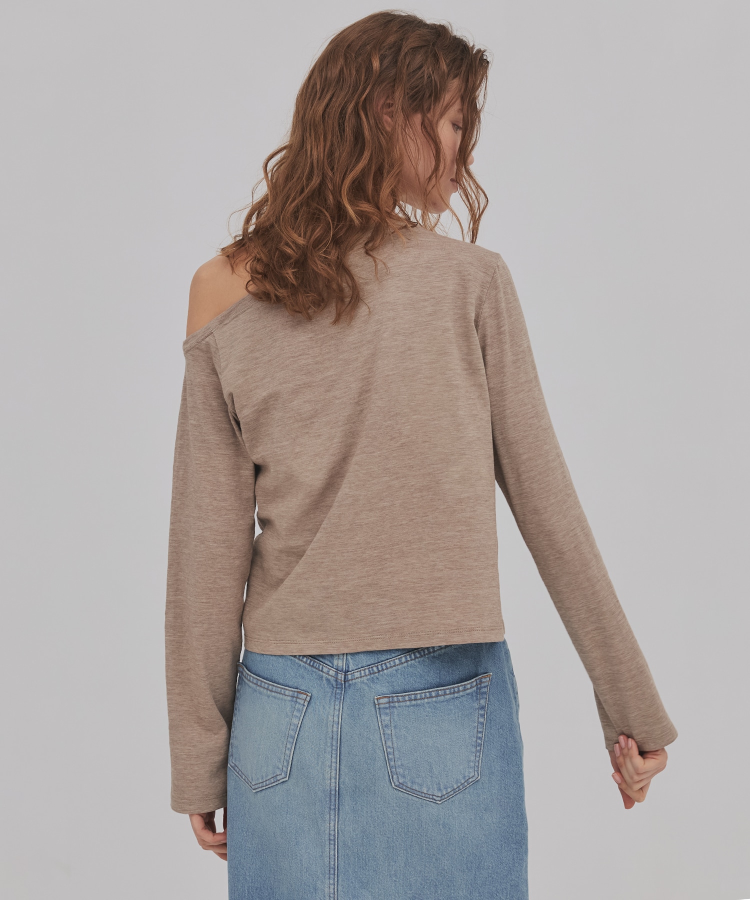 メランジワンショルダーTEE