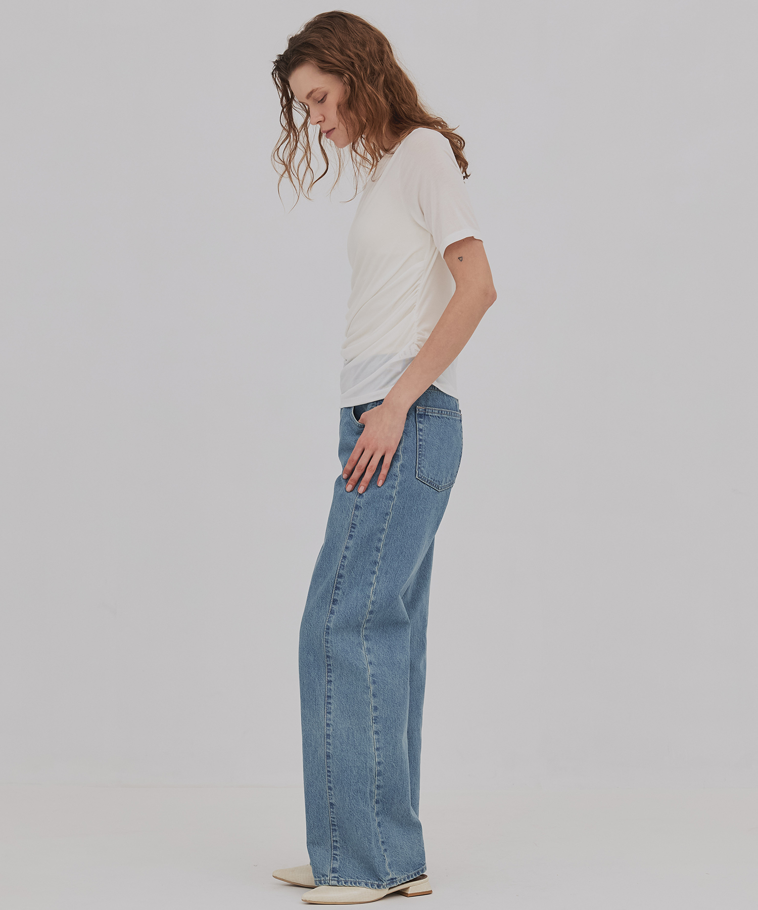 ドレープハープスリーブトップ