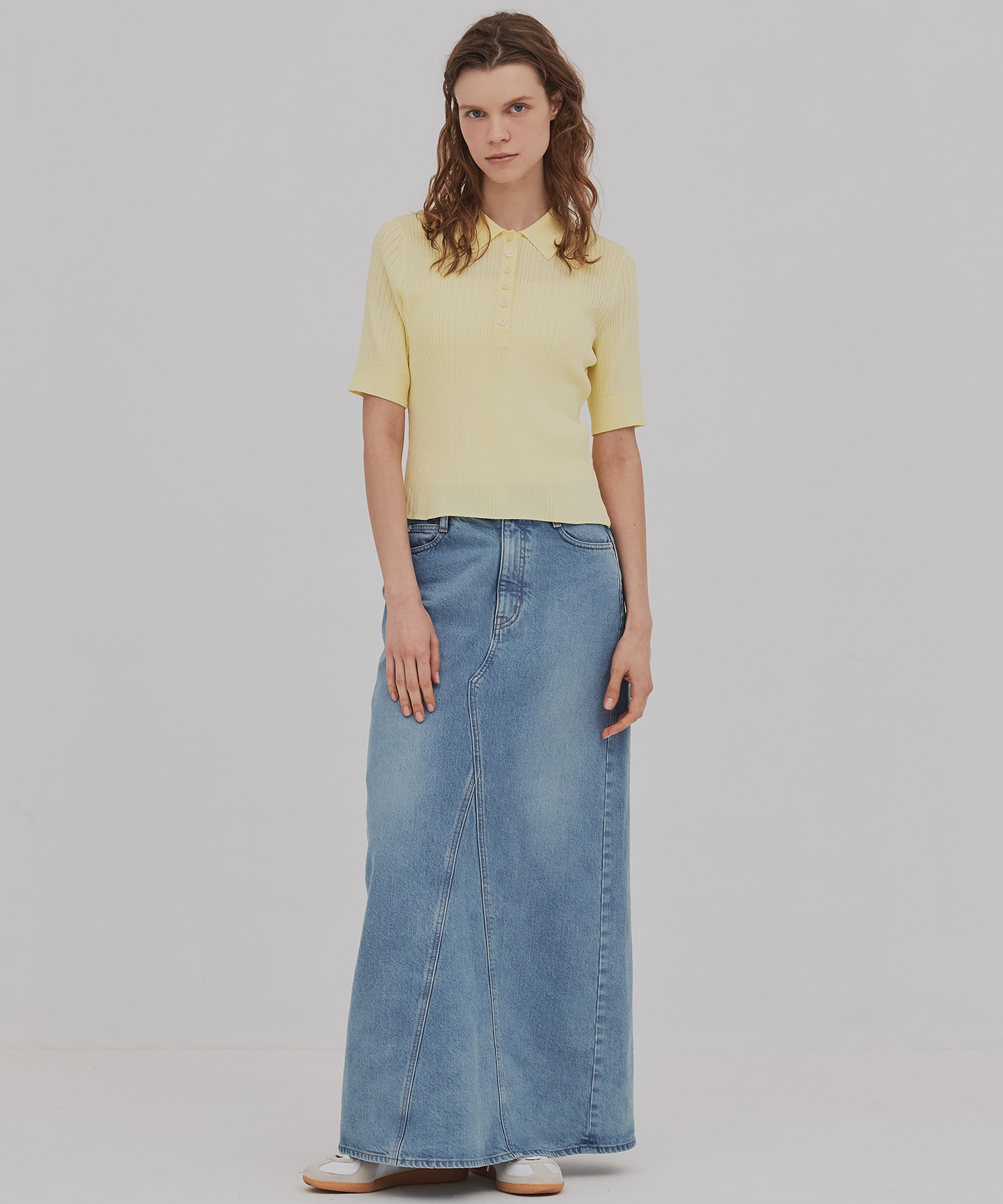 スムースリブニットポロ