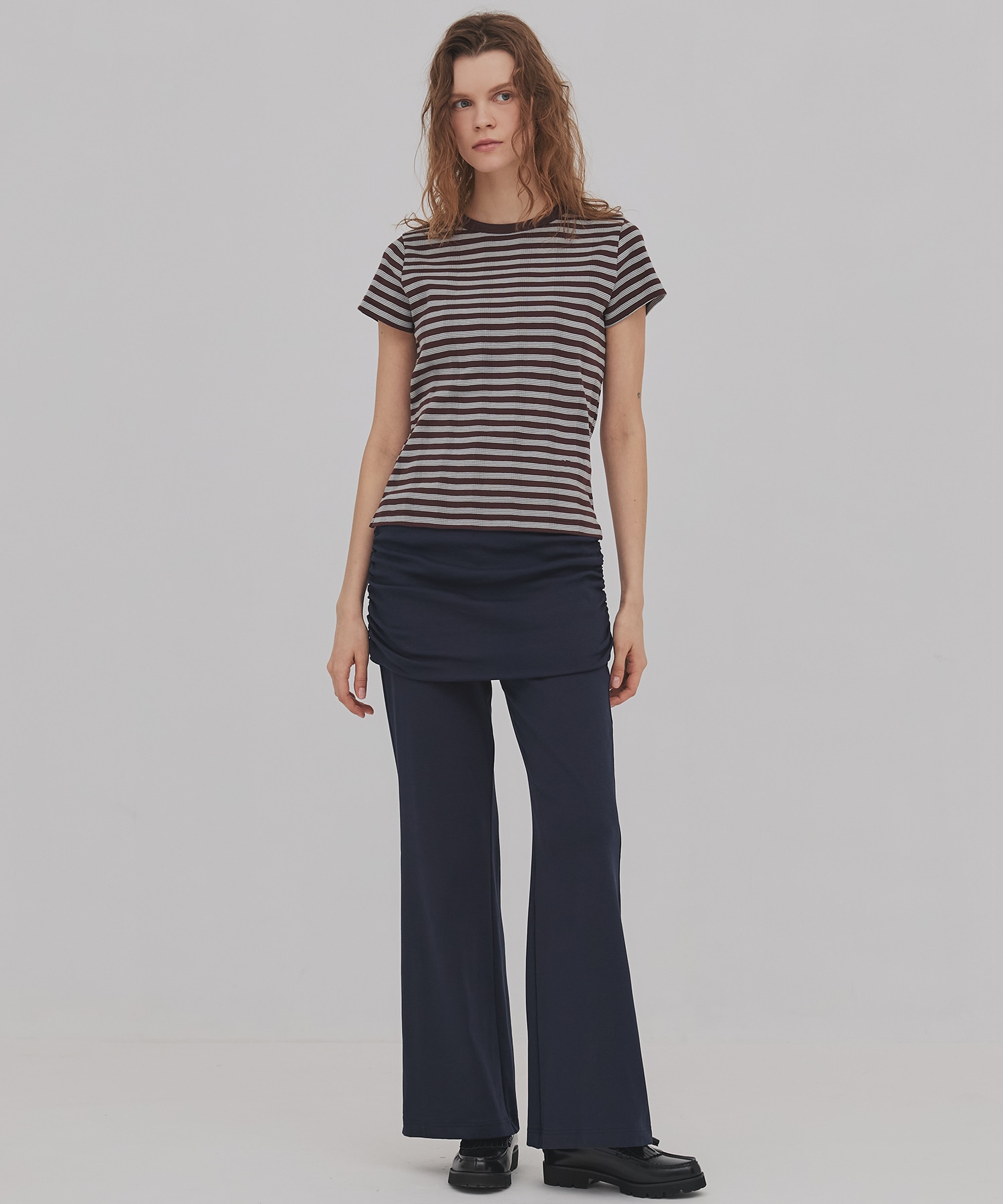 ミニレイヤードフレアジャージーパンツ