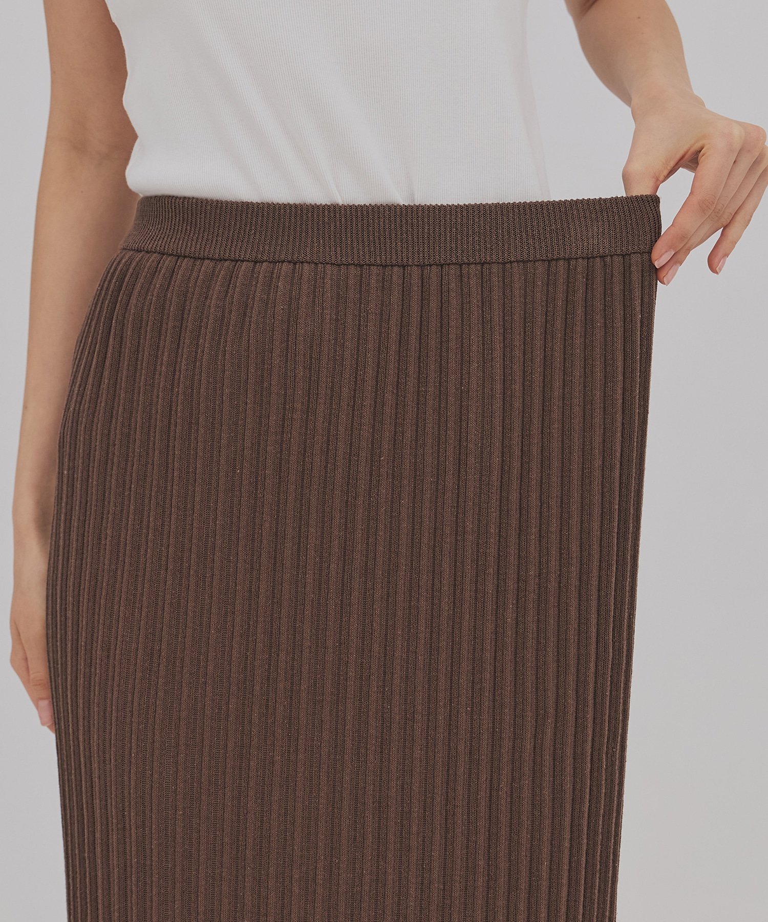 プリーツリブニットタイトスカート