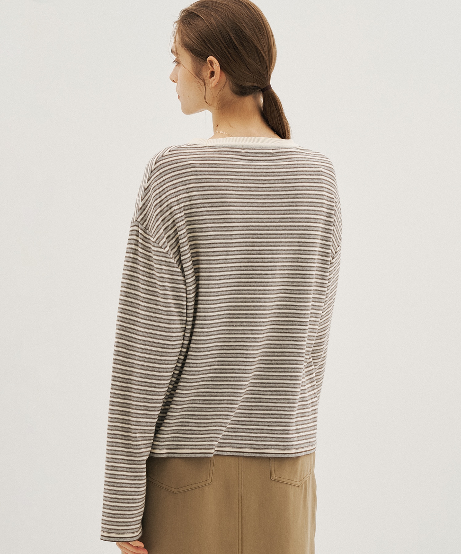【WEB先行】ボーダークルーネックニットTEE