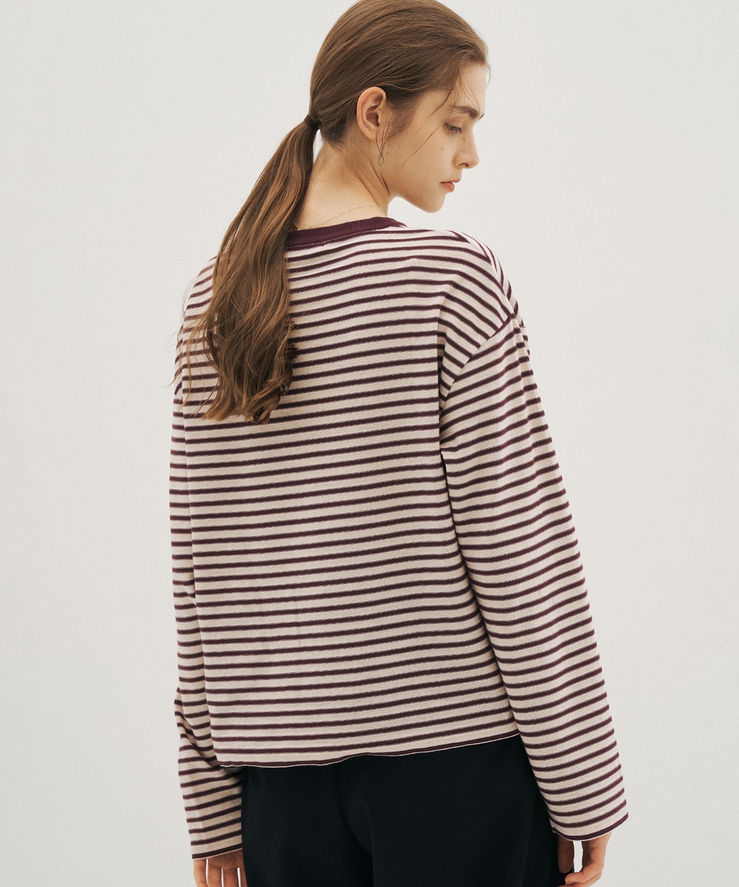 【WEB先行】ボーダークルーネックニットTEE