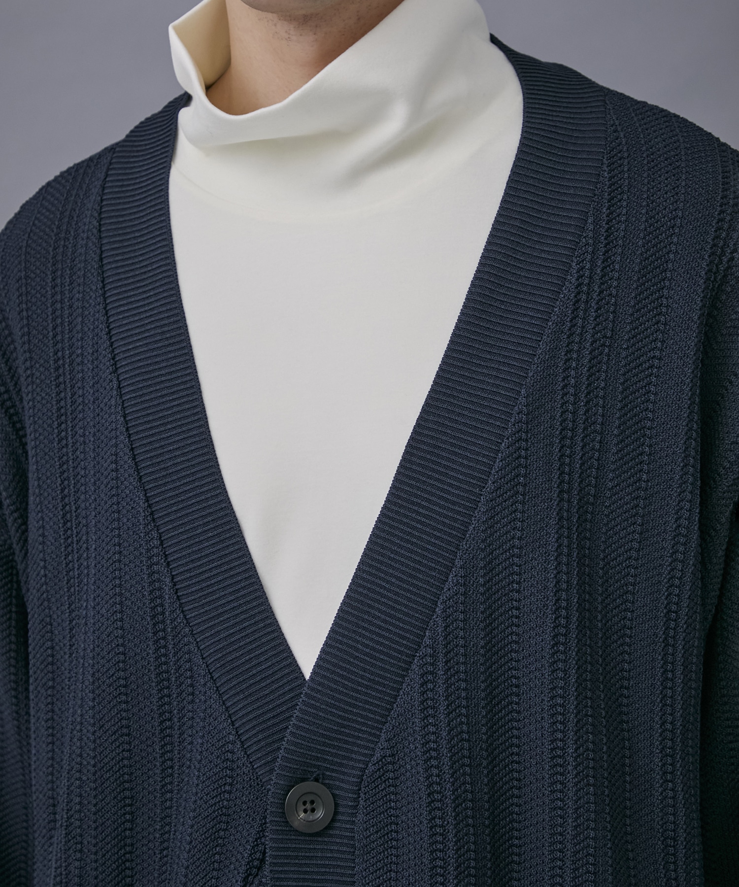 リラックスニットロングカーデ