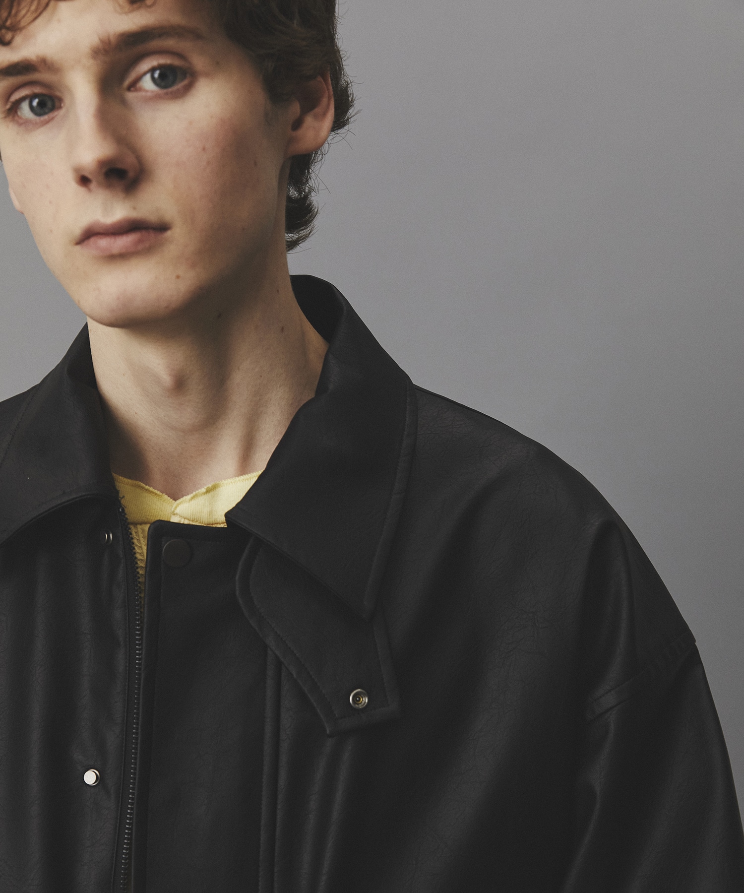 ヴィンテージフェイクレザーブルゾン