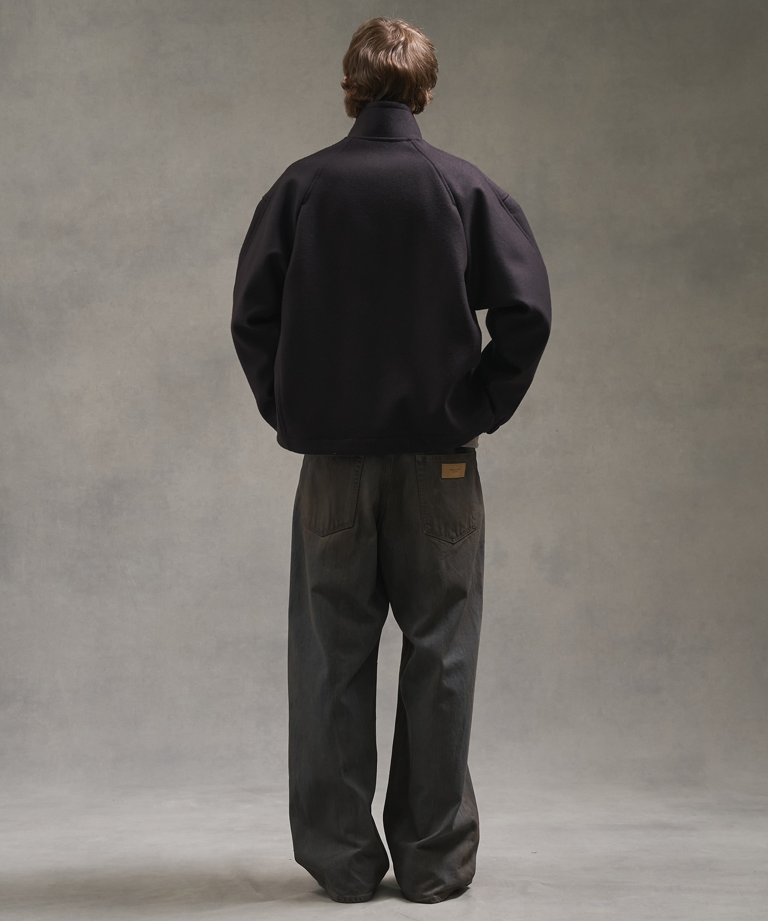 Super140s メルトンスタンドジップブルゾン