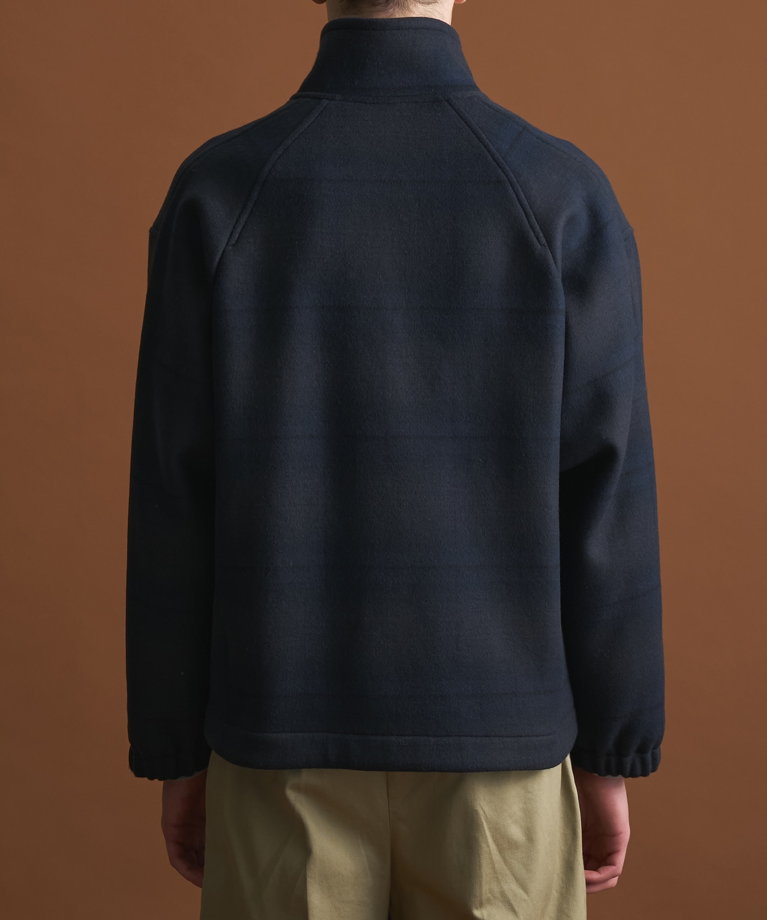 Super140s メルトンスタンドジップブルゾン