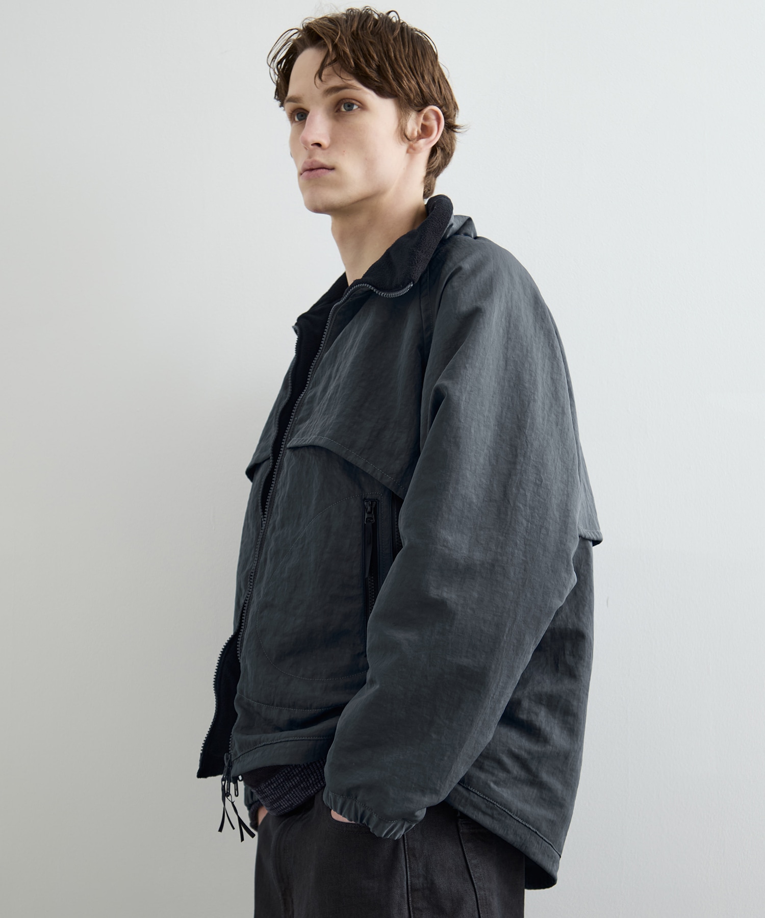 リバーシブルナイロンフリースBL