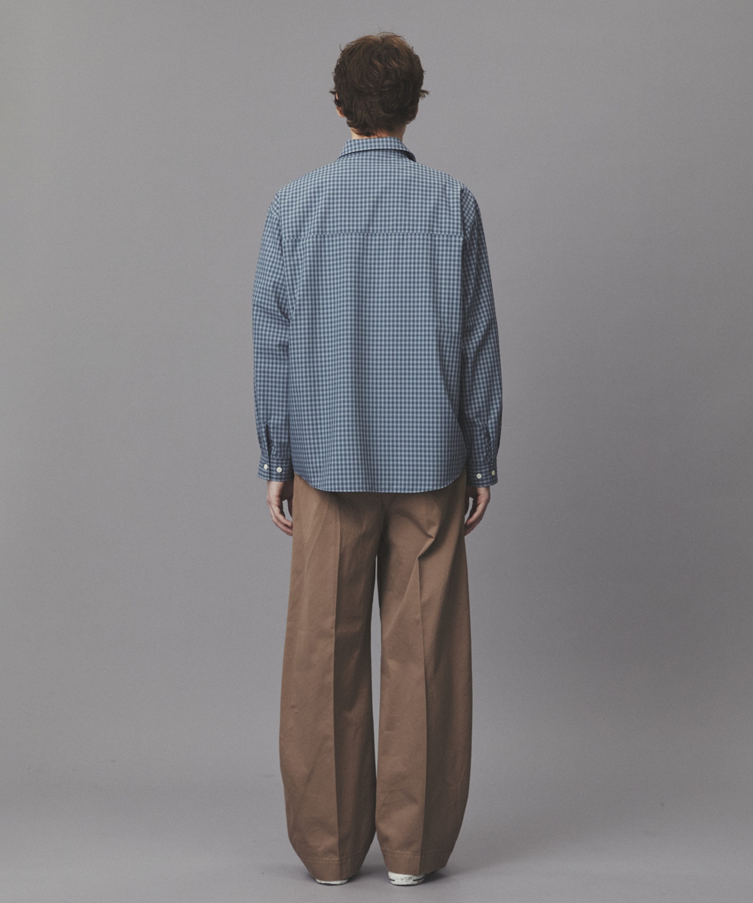 オンブレチェックレーヨンシャツ