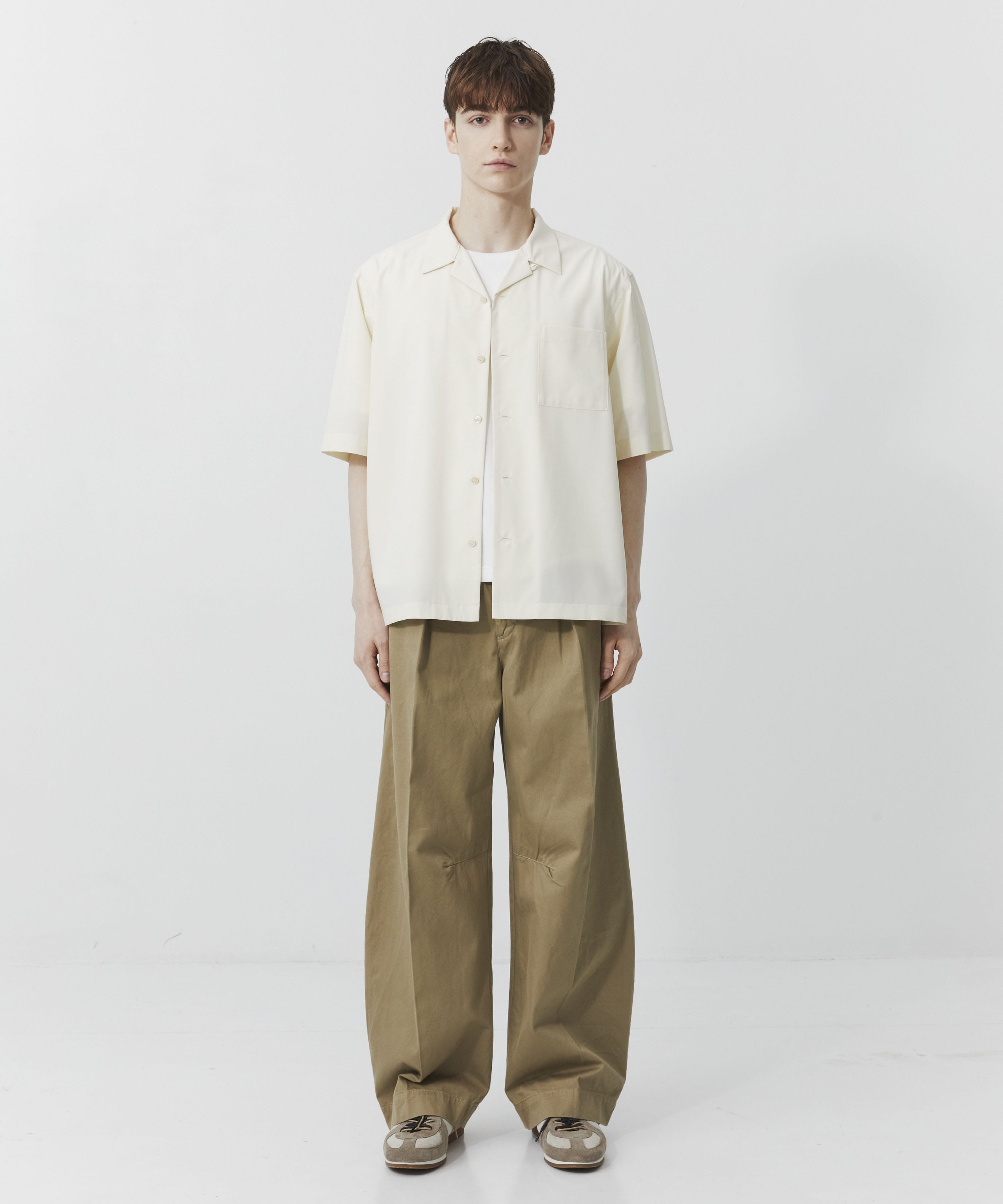 シルキータッチオープンカラーシャツ