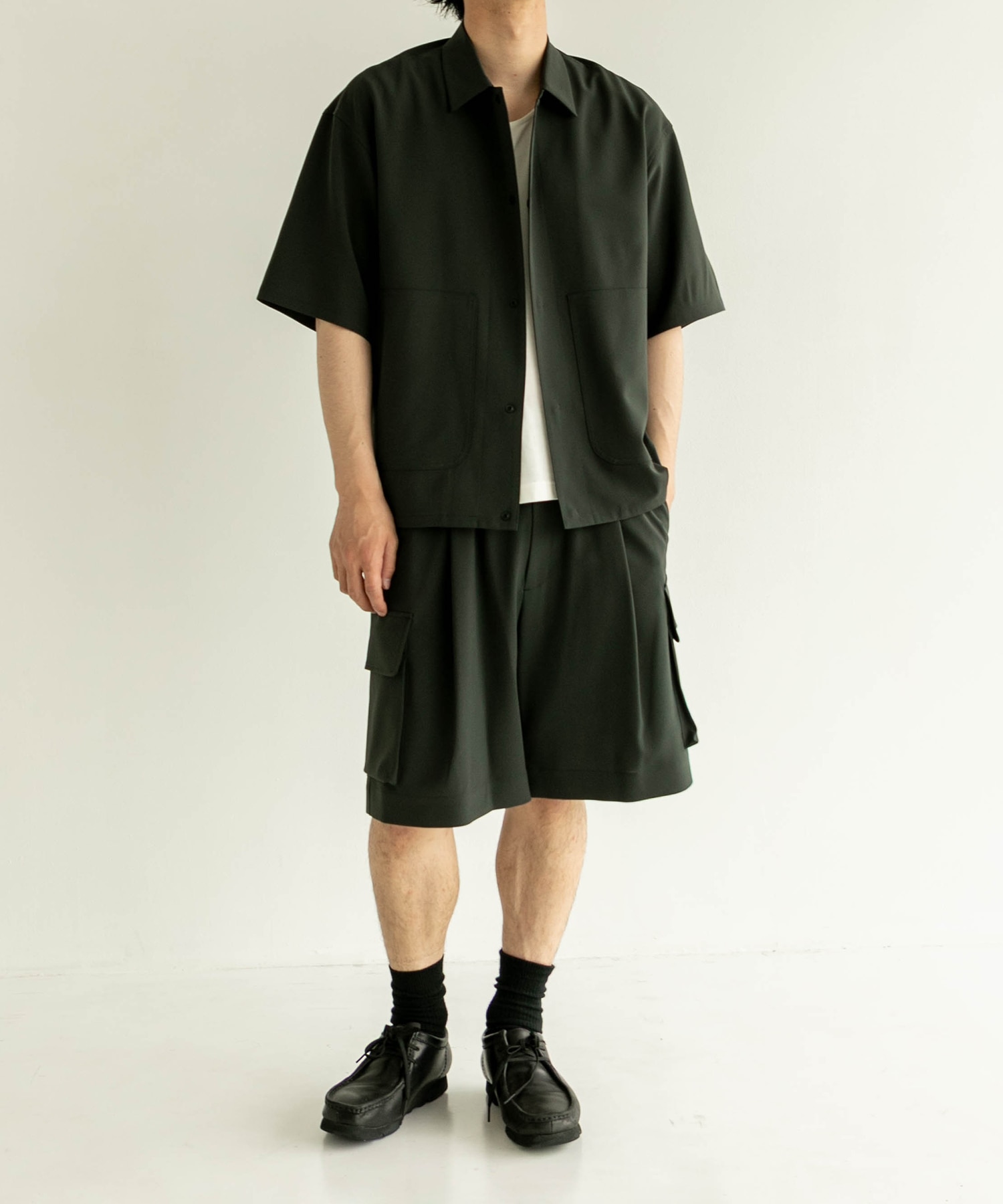 TRIXION ウーリーシャツブルゾンショートスリーブ