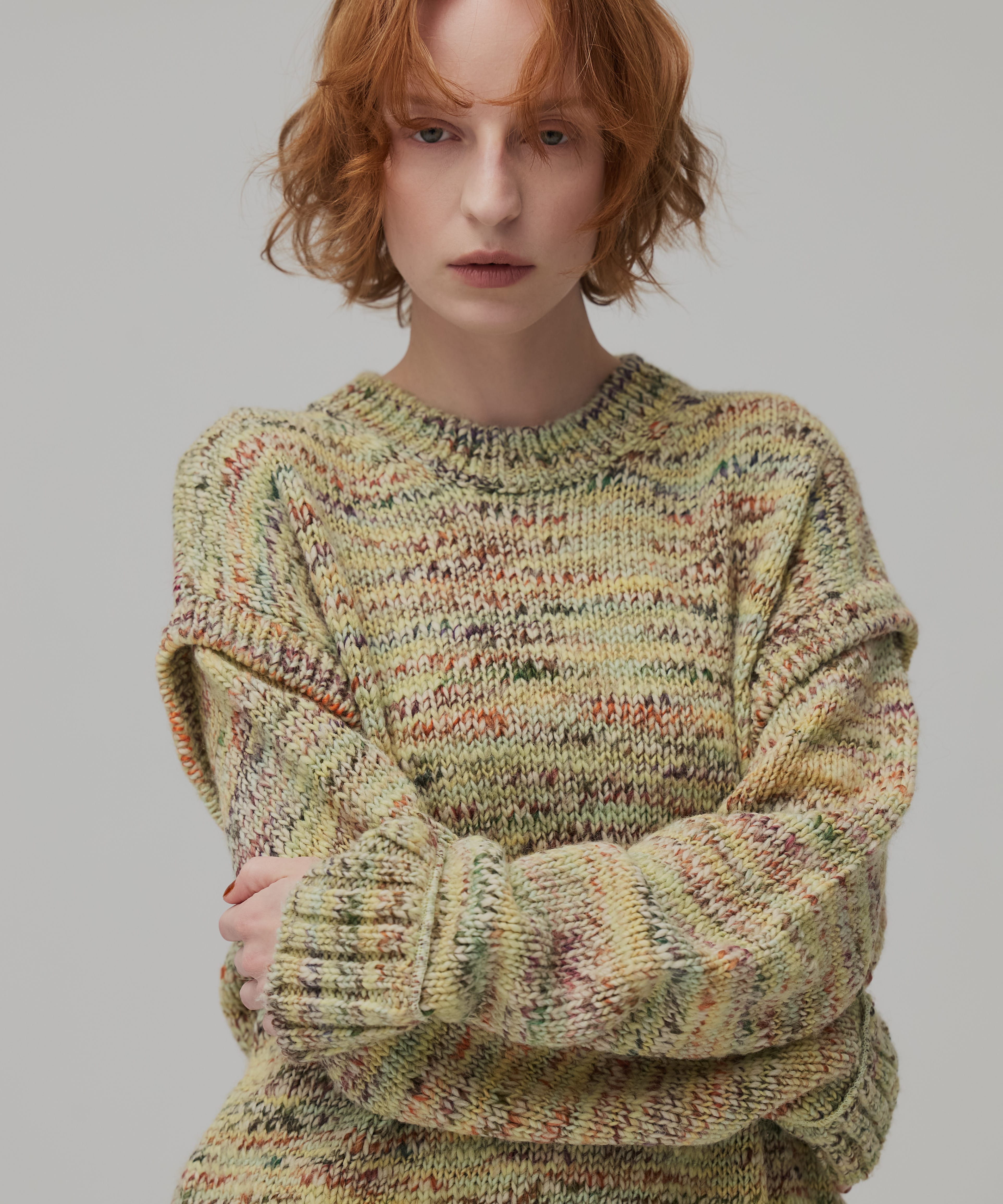 ロービングミックスカラーニット