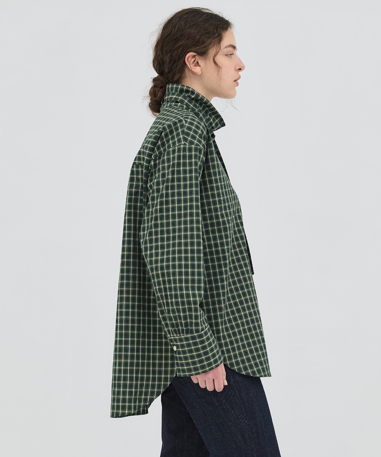 ミニチェックスタンドカラーシャツ