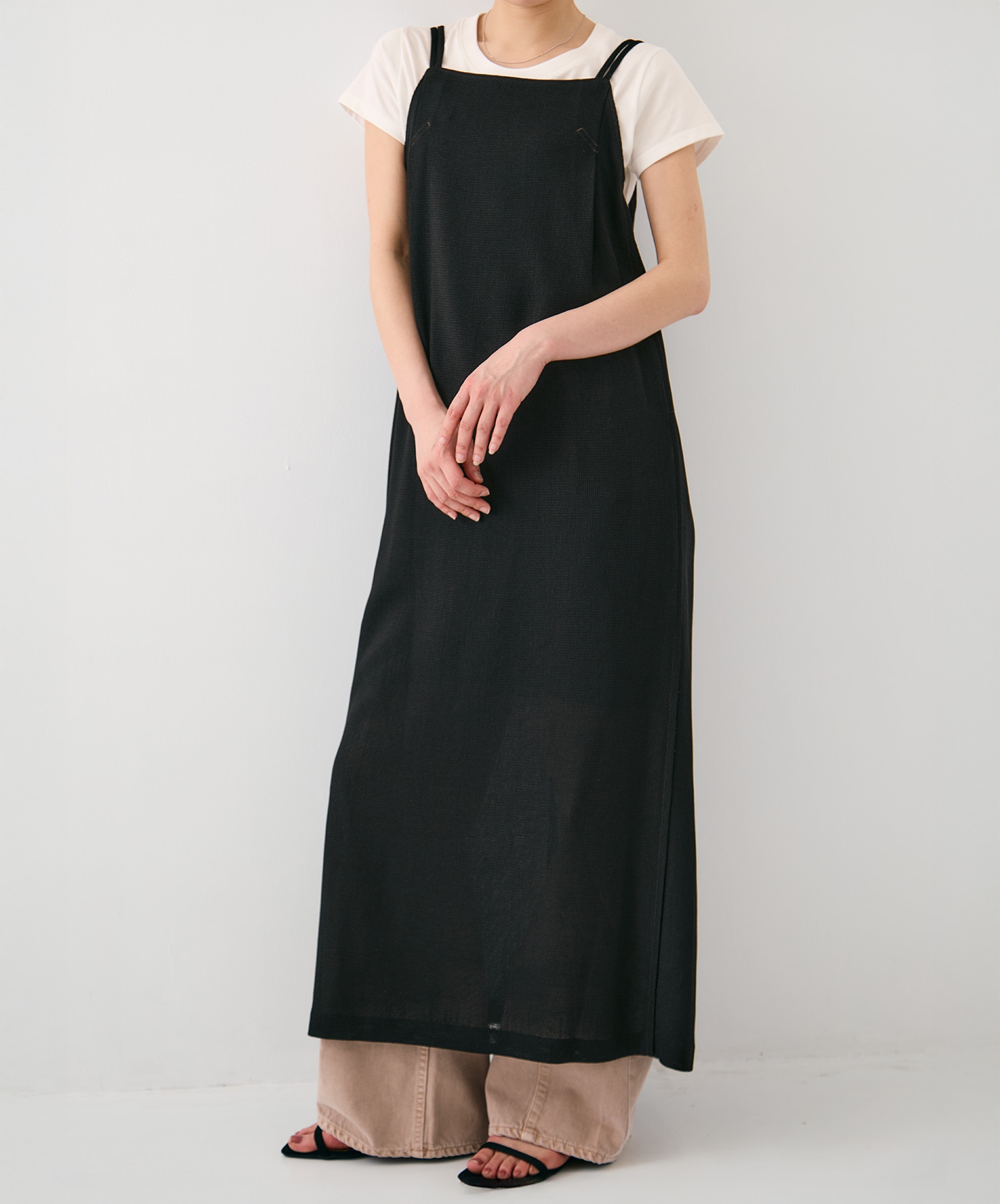 カラミメッシュキャミワンピ