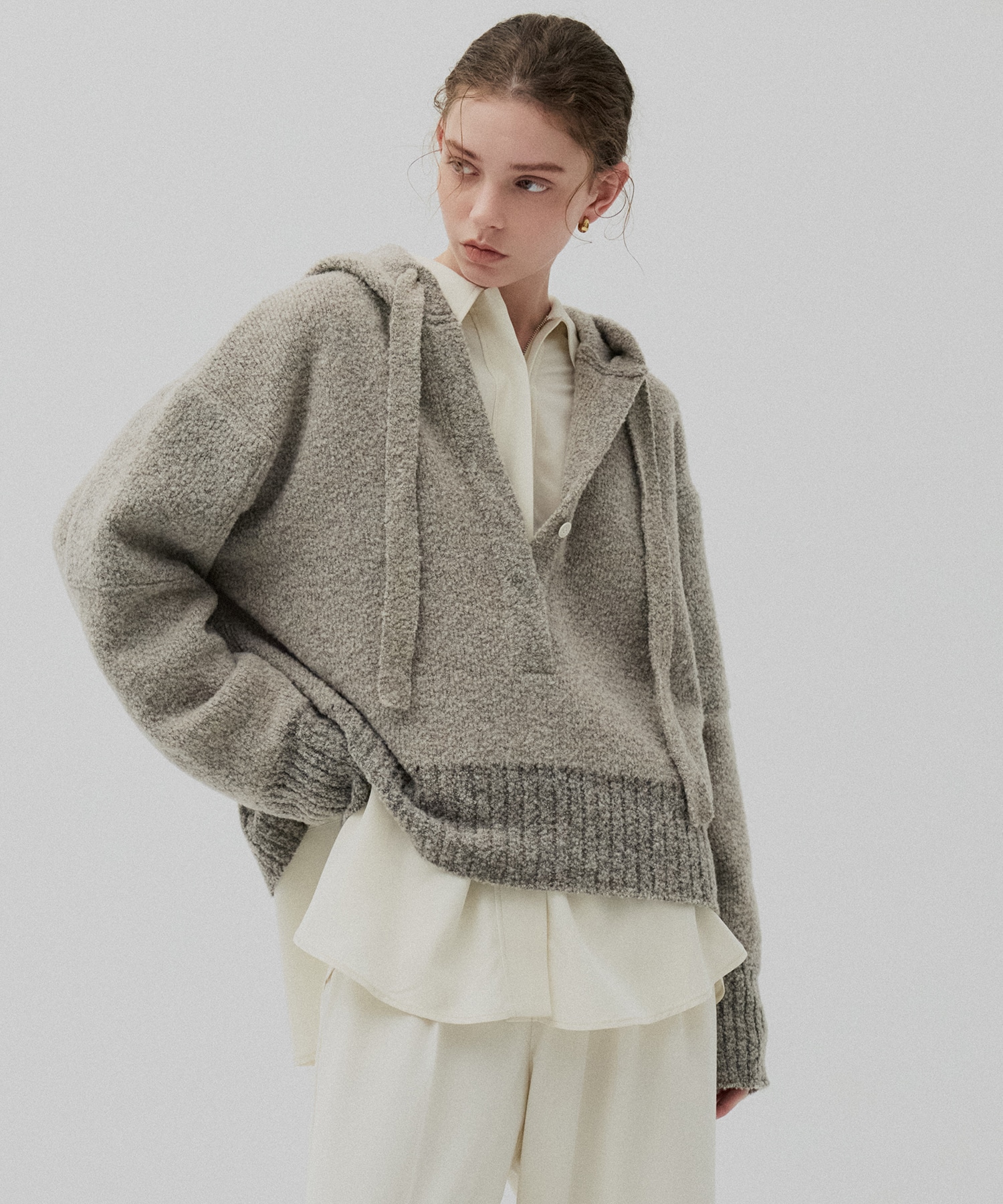 ルーズニットフーディ