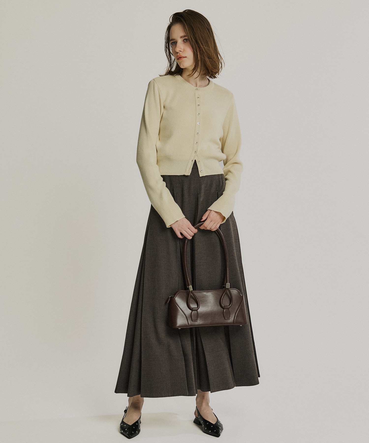 コットンカシミヤクルーカーデ