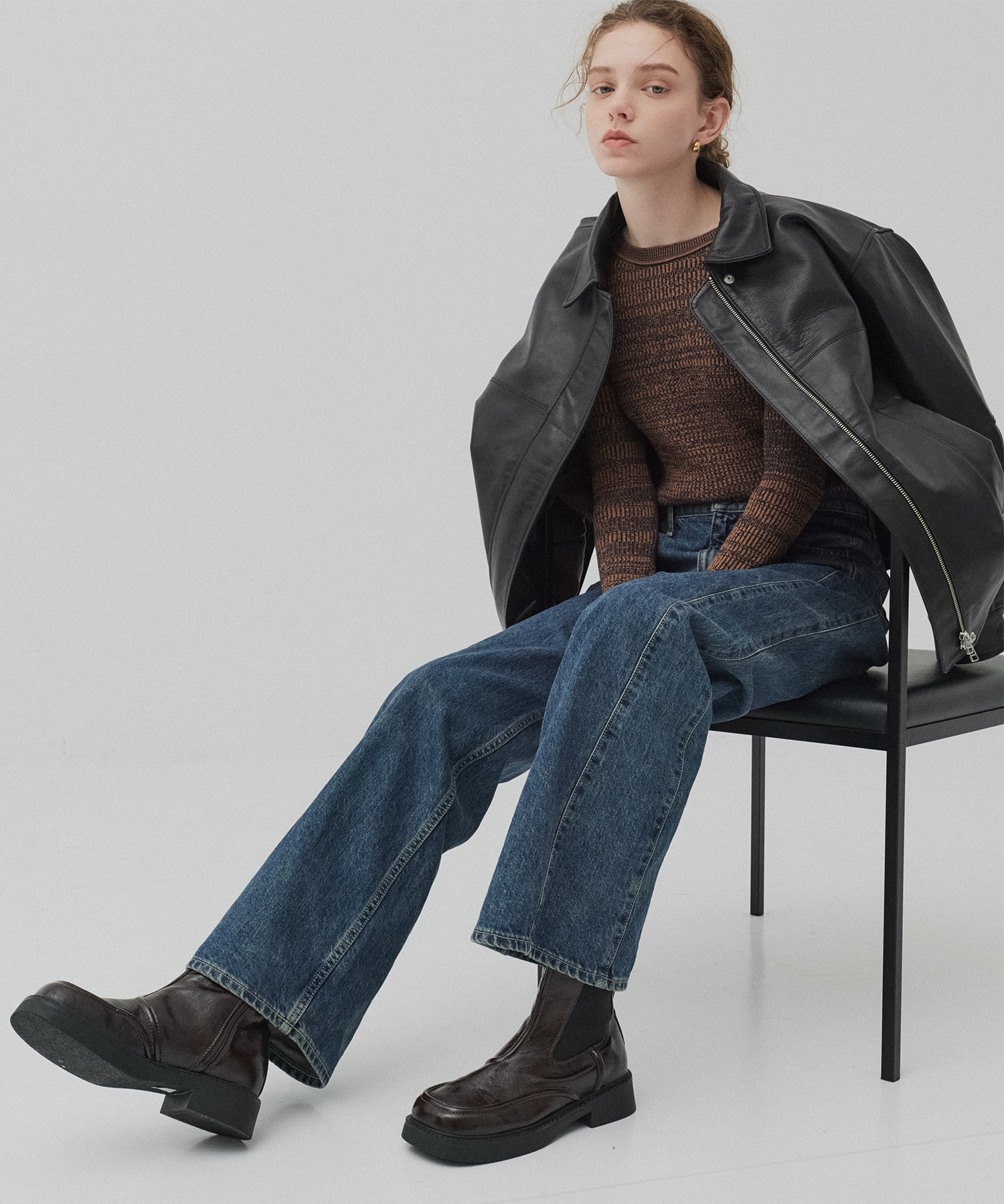 カーフレザーボクシージャケット