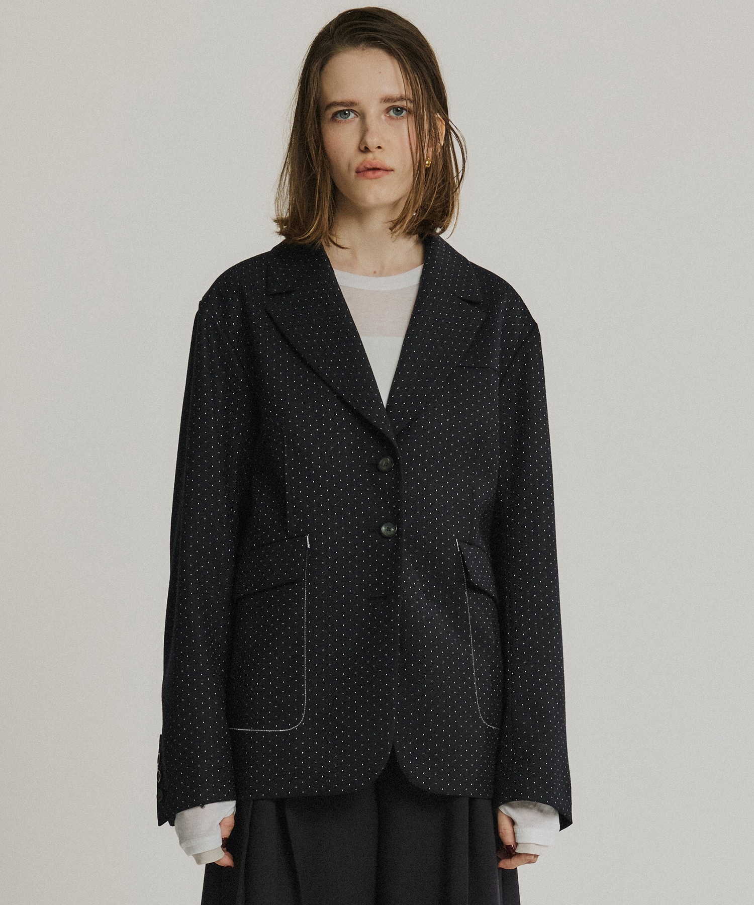 ダブルクロスノッチドラペルジャケット