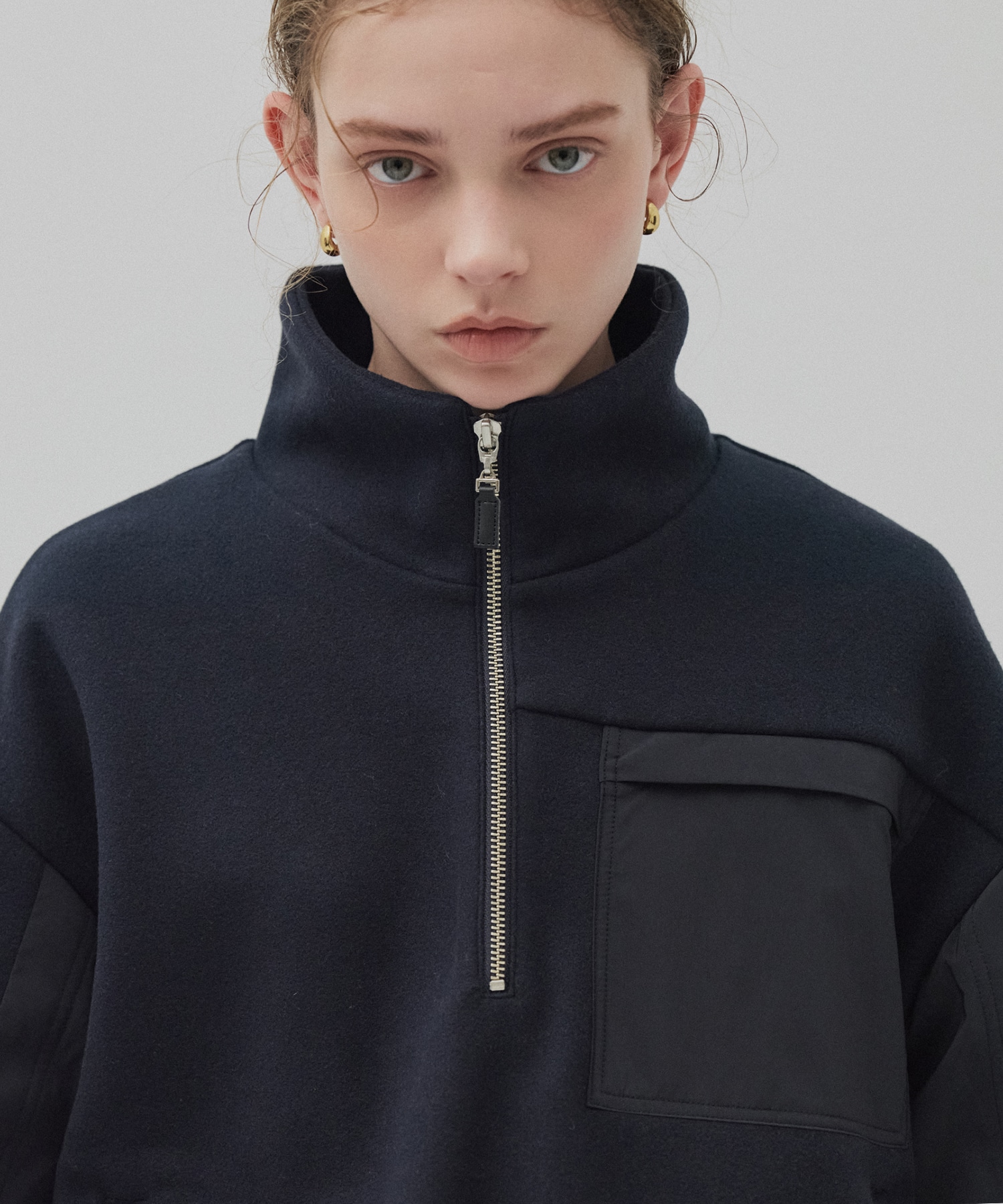 コンビハーフジッププルオーバー