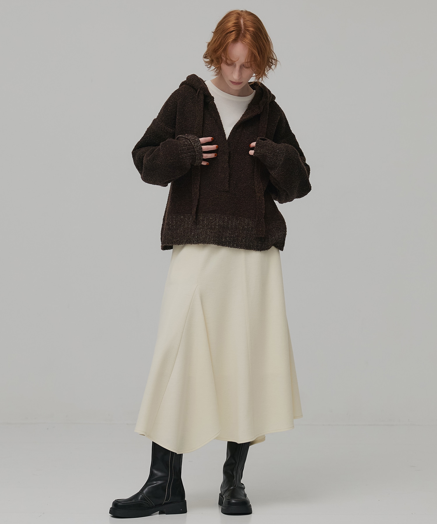 ウールジャージフレアスカート