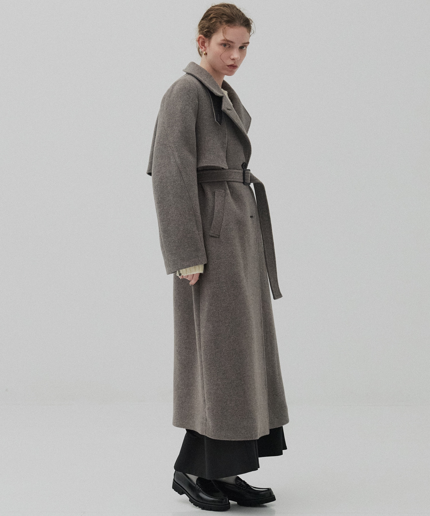 〈残りわずか〉LAMBSアシメオーバーヨークコート