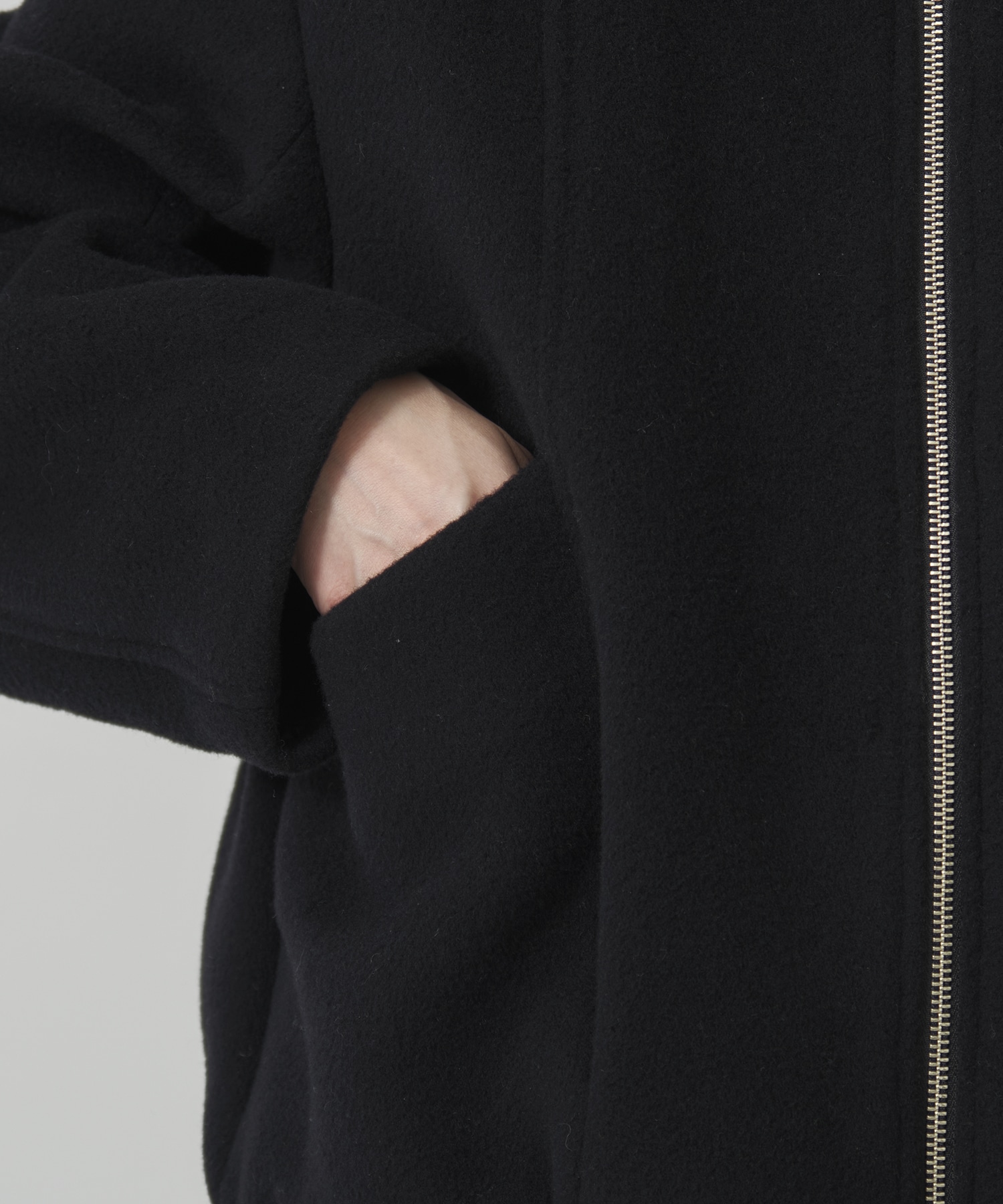 ウールジップタックショートコート