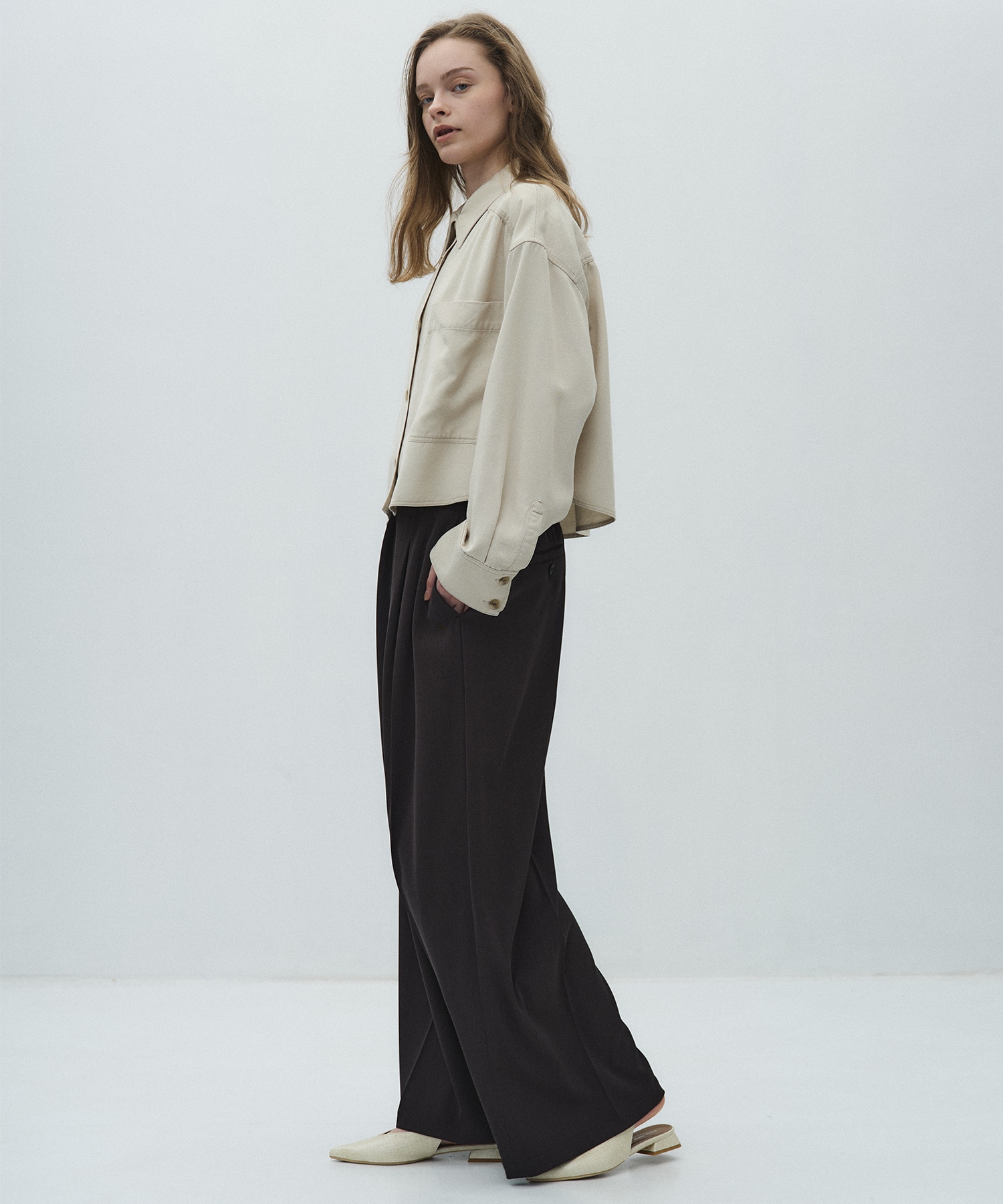 シルキーツイルアシメタックパンツ