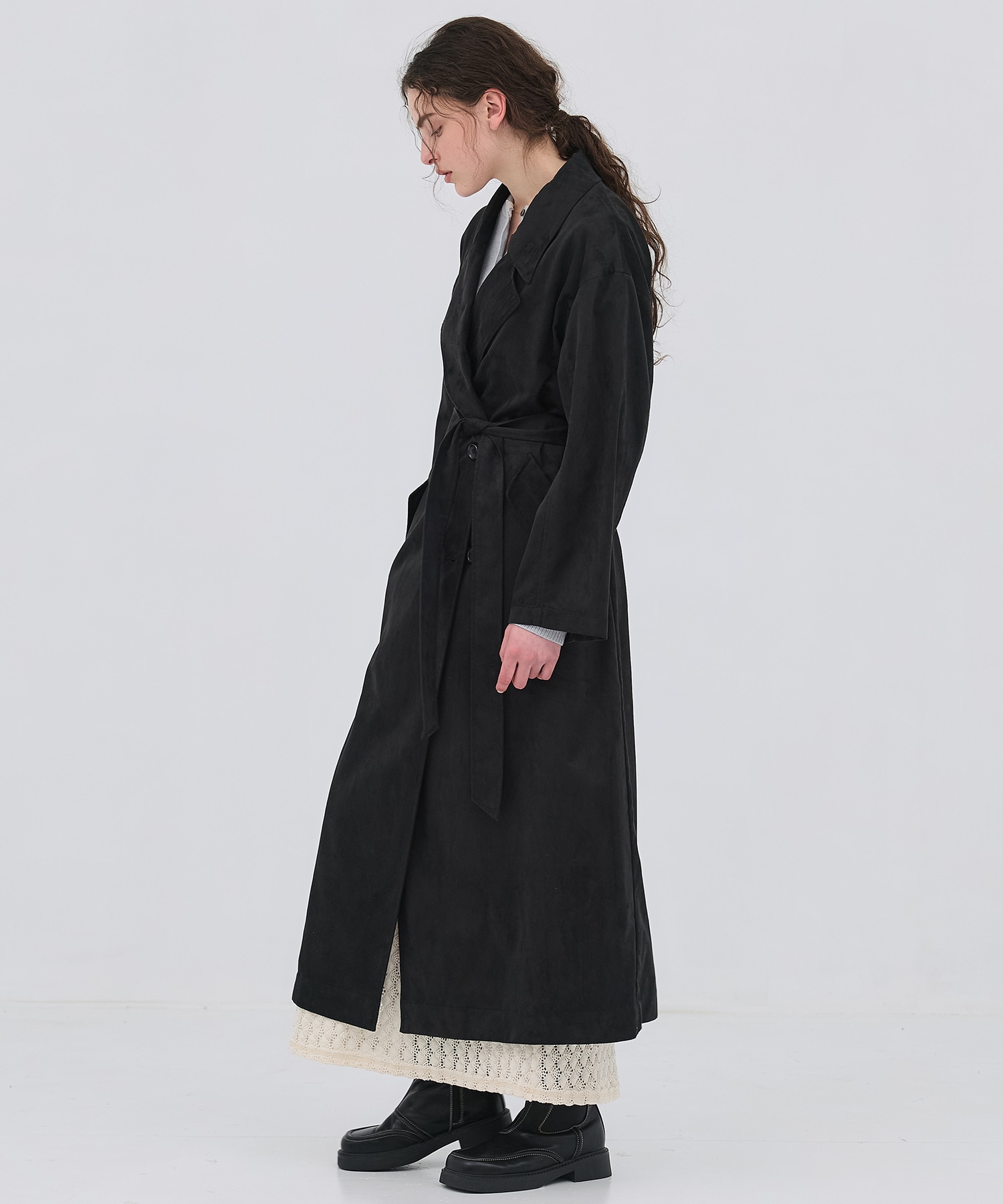 スエードトレンチコート
